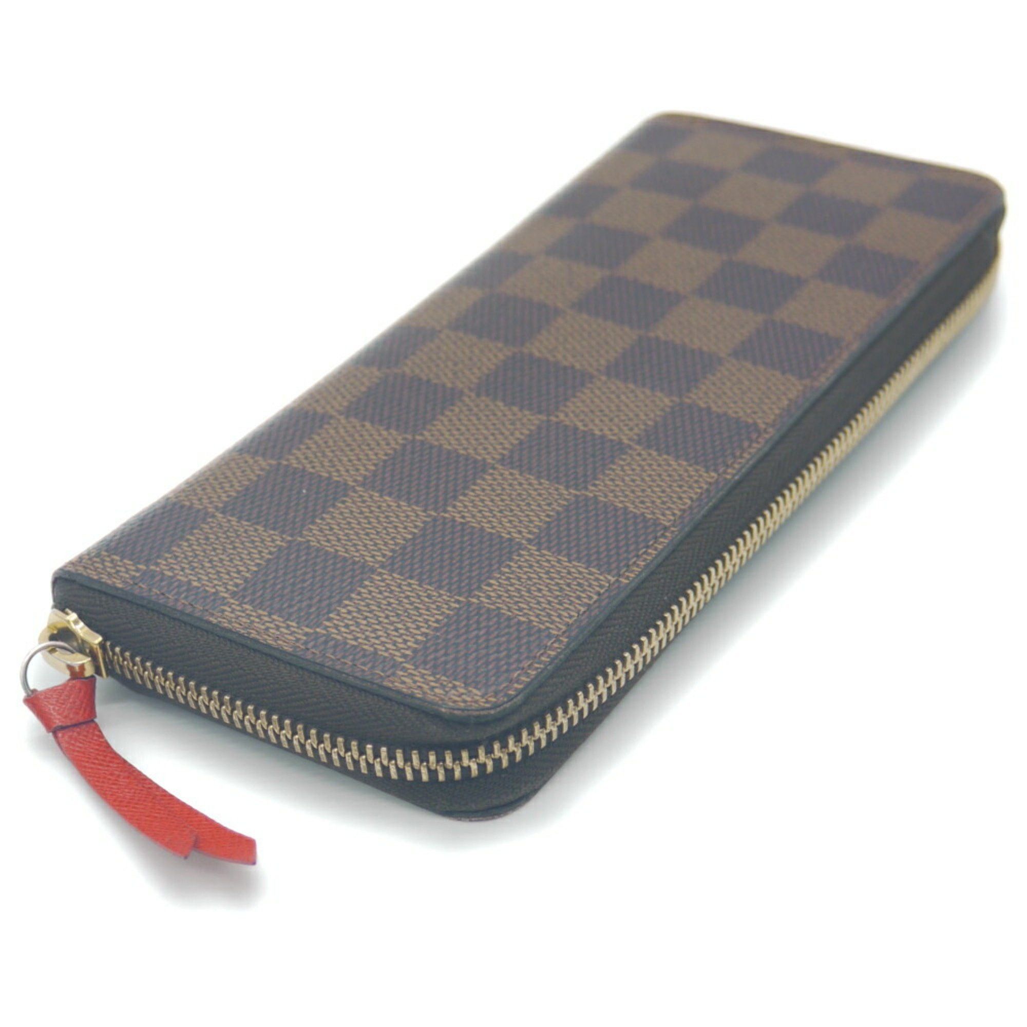 Louis Vuitton Louis Vuitton Long Wallet Portefeuille Clemence Damier Ebene Cerise Round N60534 Size ONE SIZE - 4 Thumbnail