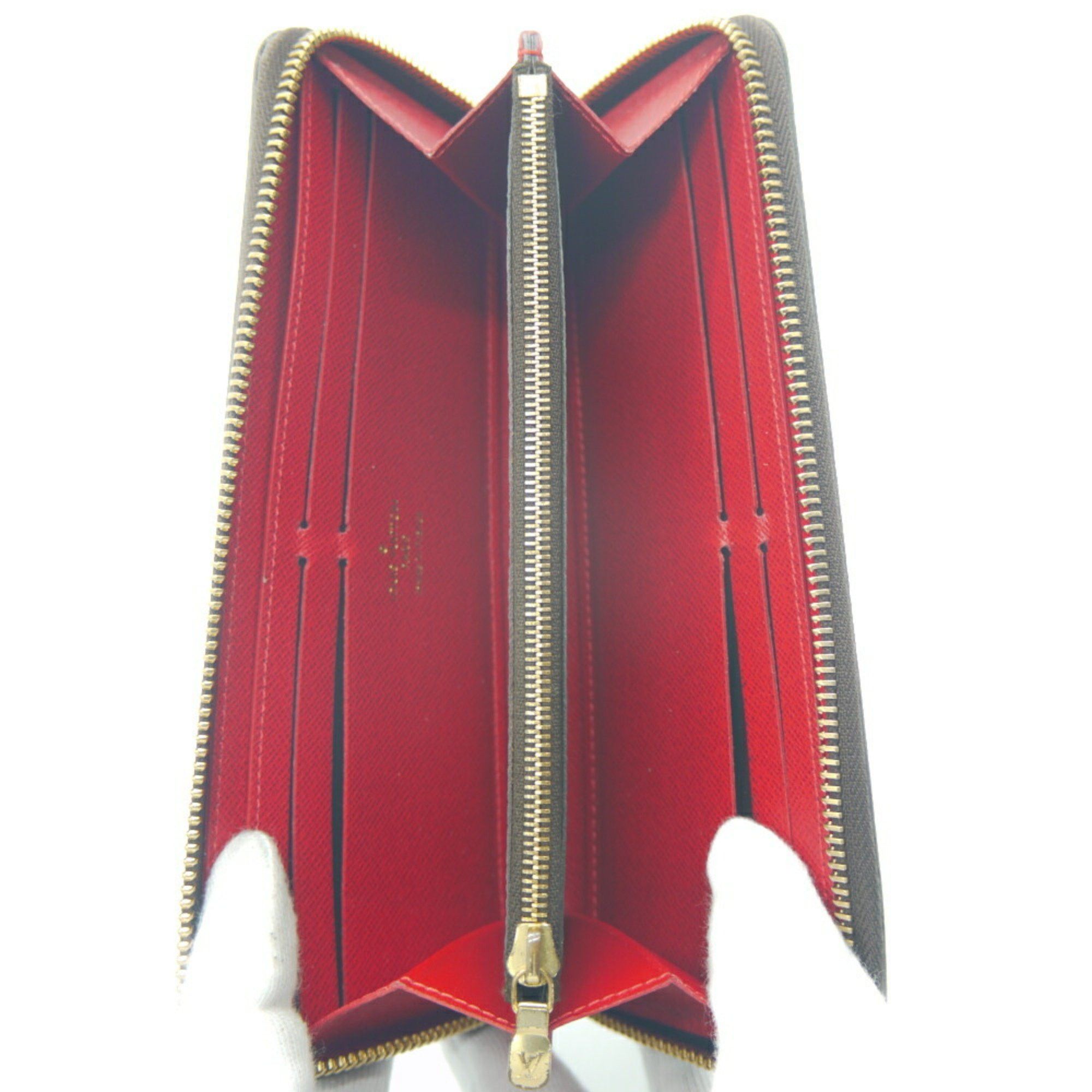 Louis Vuitton Louis Vuitton Long Wallet Portefeuille Clemence Damier Ebene Cerise Round N60534 Size ONE SIZE - 6 Thumbnail