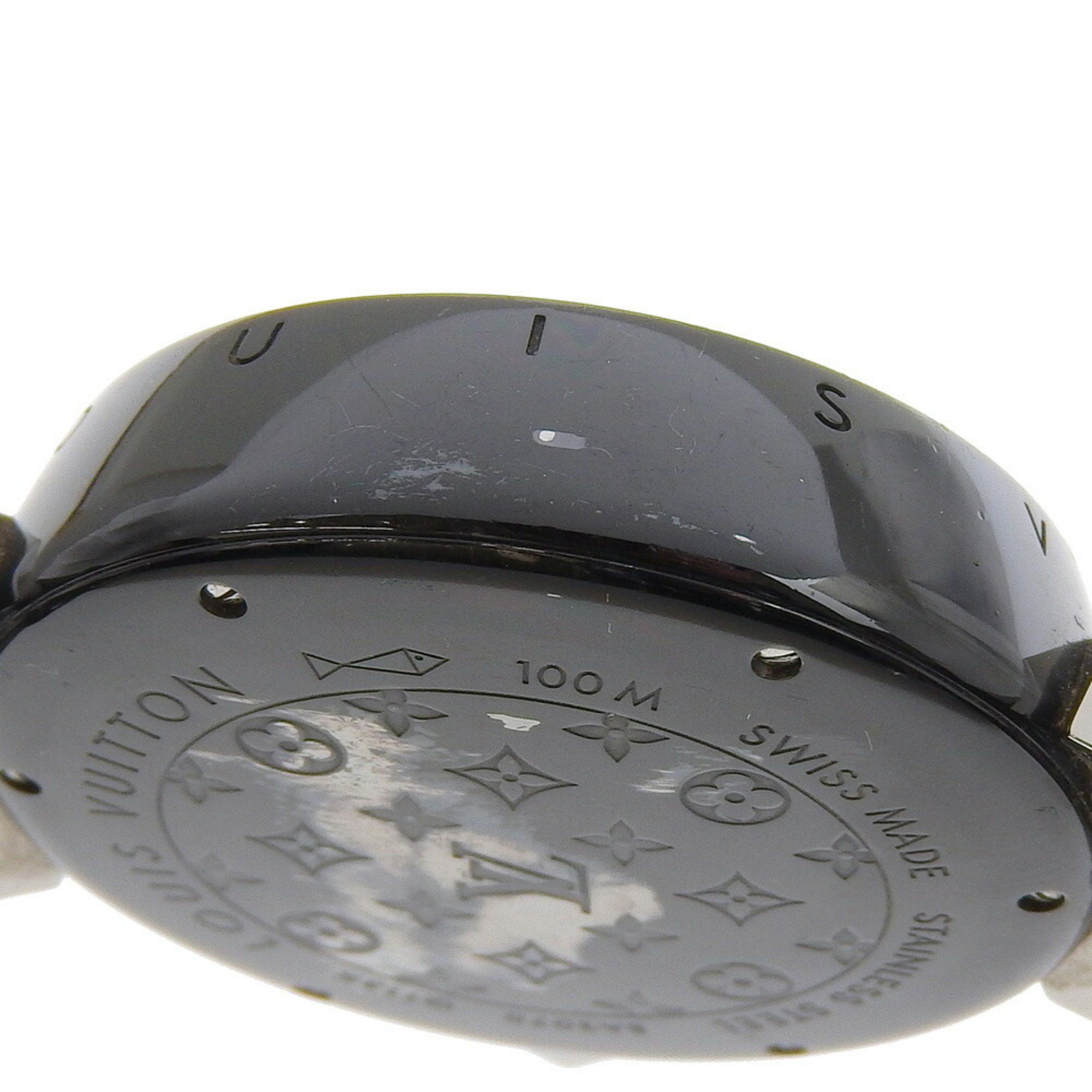 Louis Vuitton Louis Vuitton Tambour GMT Watch Q113K Stainless Steel x Rubber Automatic Black Dial Men's Size ONE SIZE - 6 Thumbnail