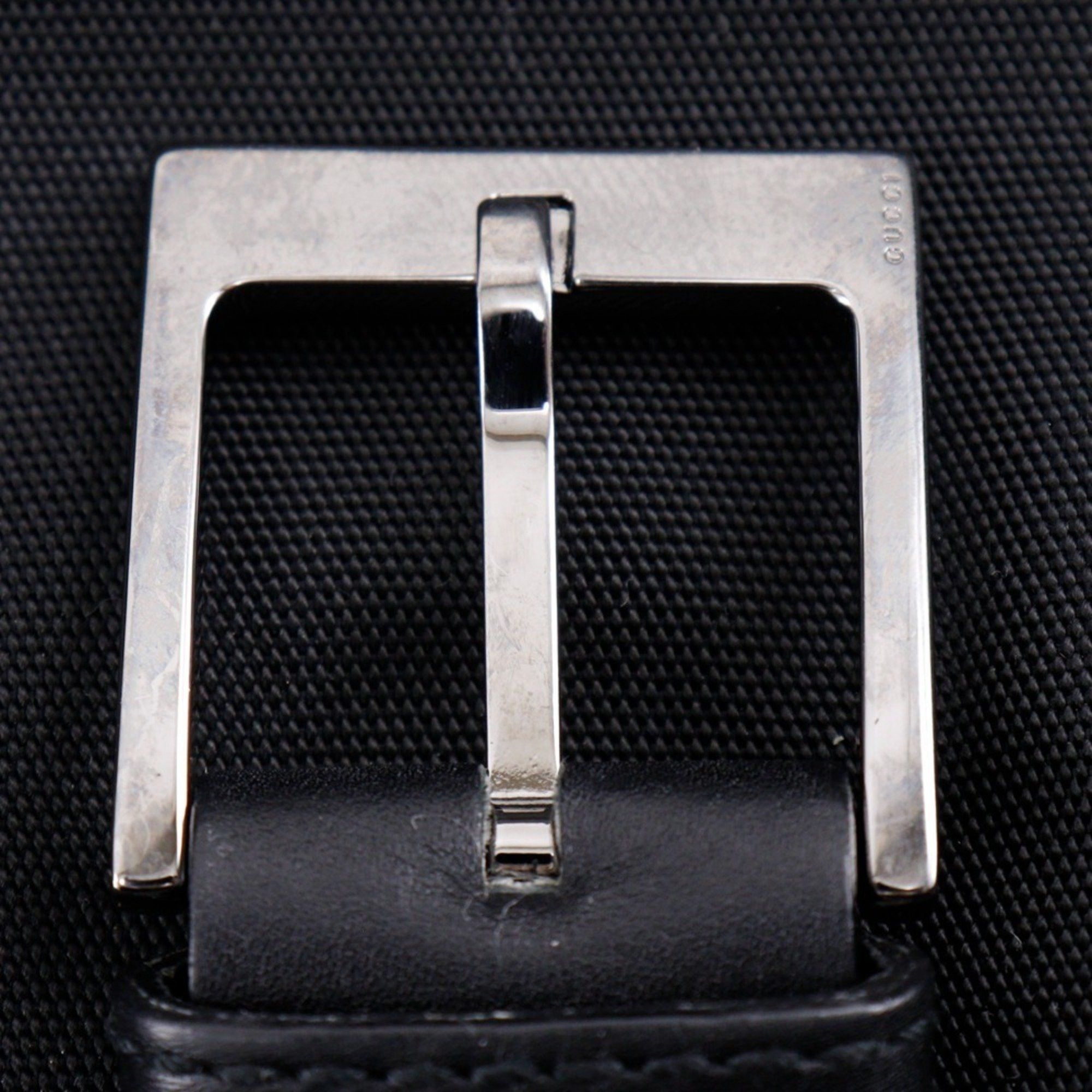 Gucci Gucci Shoulder Bag 141194 Nylon Canvas Black Belt Clasp Unisex Size ONE SIZE - 6 Thumbnail