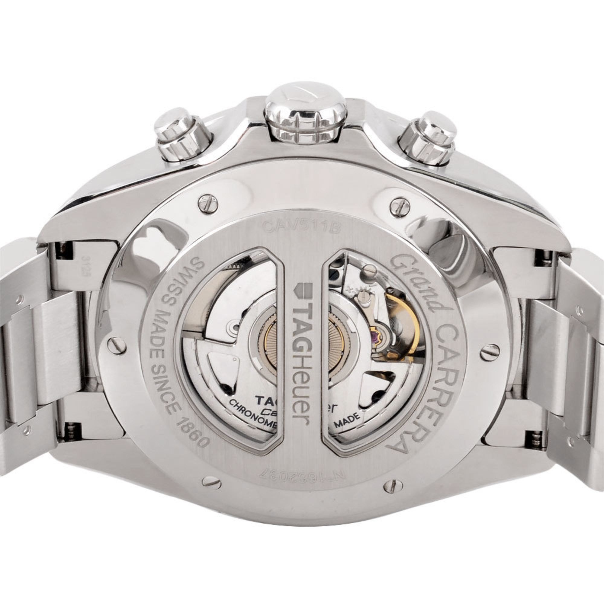 Tag Heuer TAG Heuer CAV511B.BA0902 Grand Carrera Calibre 17 RS Automatic Watch, White Dial, Men's Size ONE SIZE - 3 Thumbnail