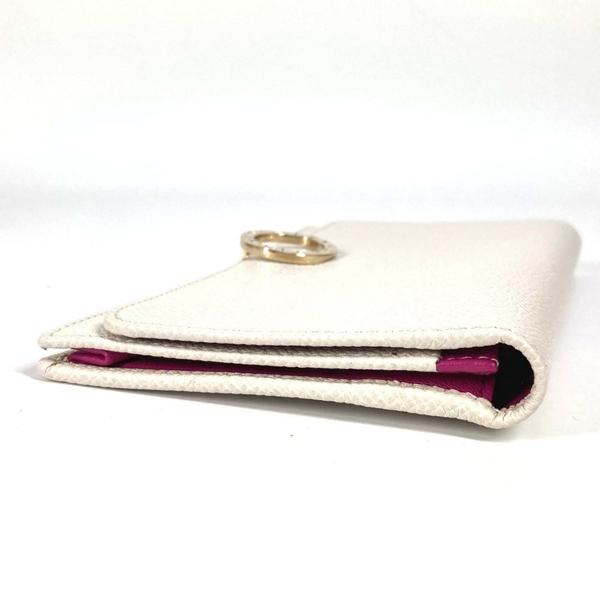 Bvlgari BVLGARI Bulgari Logo Clip Long Wallet Bi-fold Leather Men's Women's White Size ONE SIZE - 3 Thumbnail