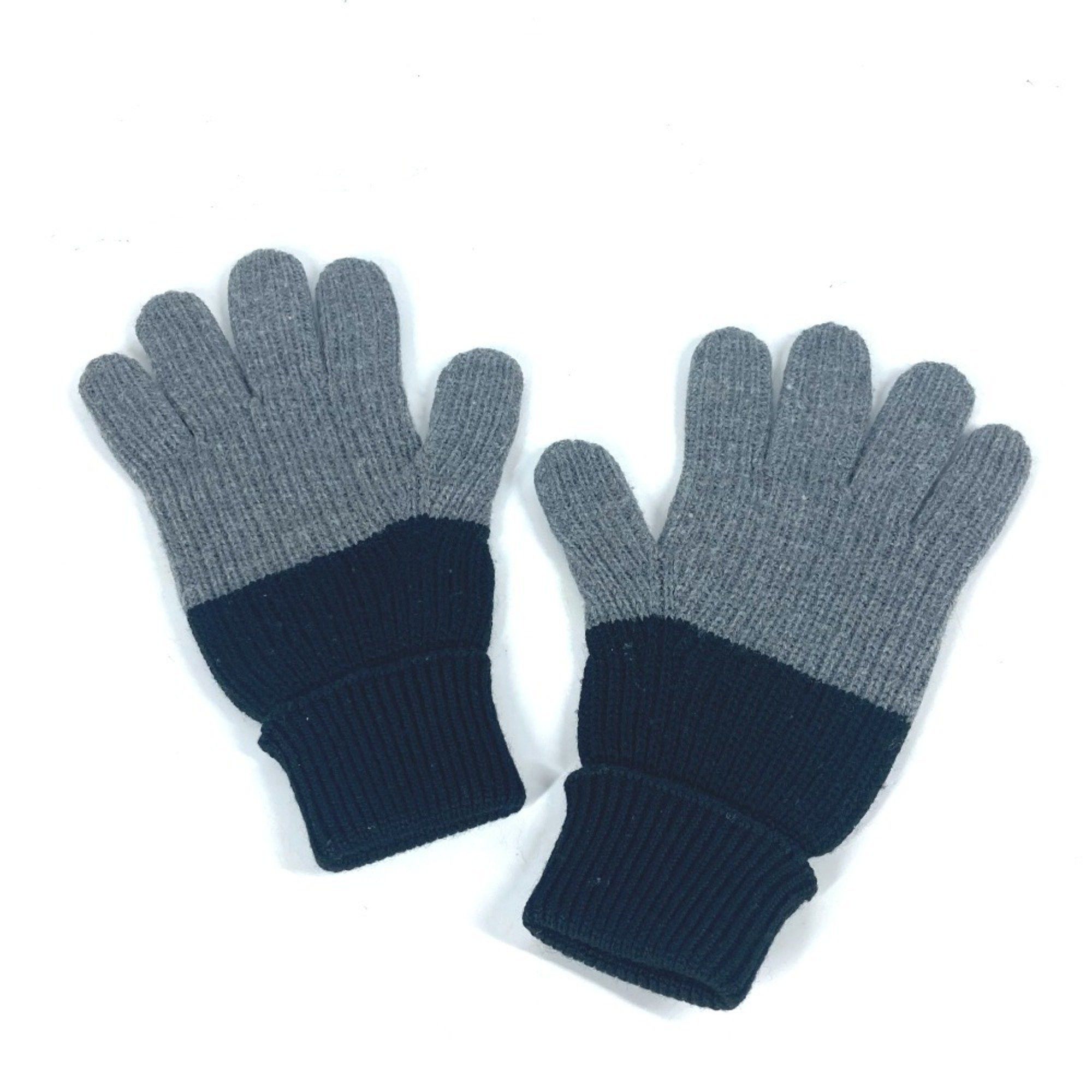 Dior Dior 213MG01AT481 Bicolor CD Logo Gloves Accessories Wool Men's Grey Size ONE SIZE - 6 Thumbnail