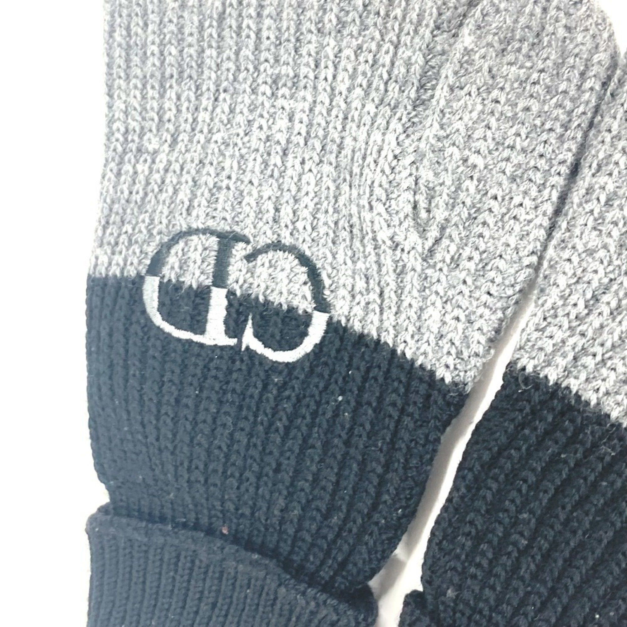 Dior Dior 213MG01AT481 Bicolor CD Logo Gloves Accessories Wool Men's Grey Size ONE SIZE - 9 Thumbnail