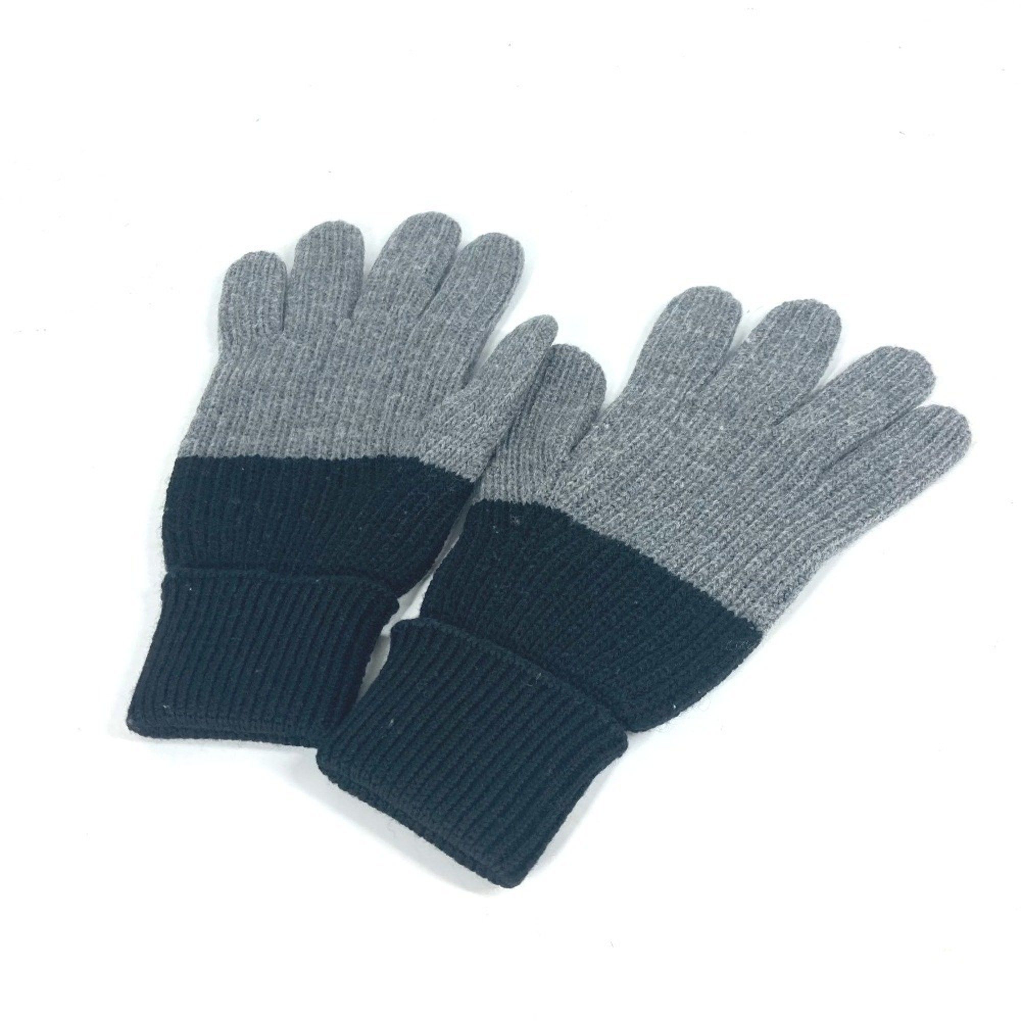 Dior Dior 213MG01AT481 Bicolor CD Logo Gloves Accessories Wool Men's Grey Size ONE SIZE - 12 Thumbnail