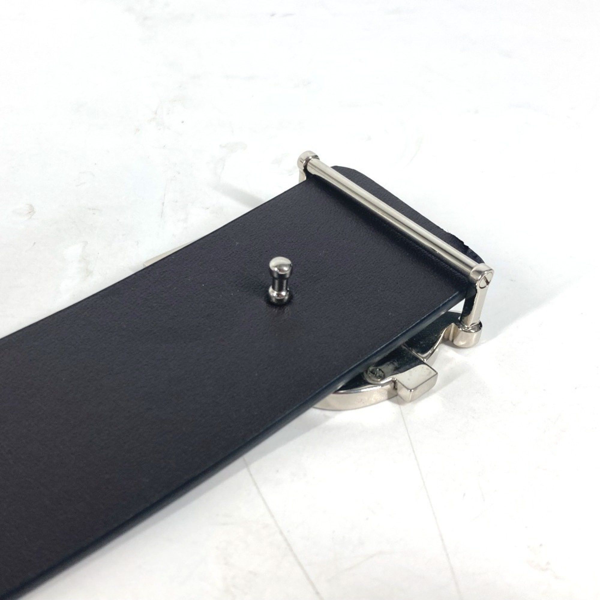 Burberry BURBERRY TB Logo Belt Leather Men's Black Size ONE SIZE - 9 Thumbnail