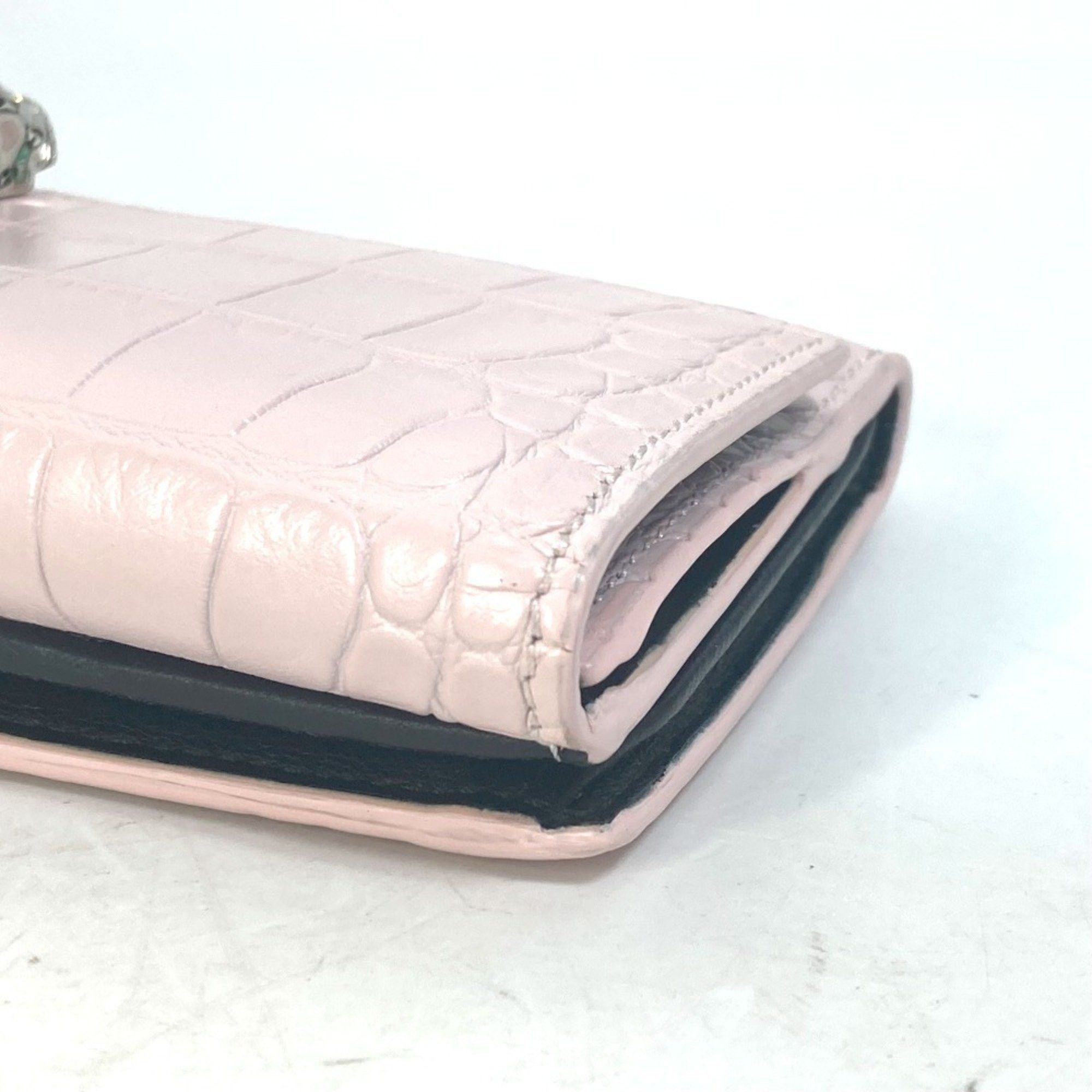 Alexander Wang Alexander Wang Rhinestone Skull Long Wallet Embossed Leather Women's Pink Size ONE SIZE - 5 Thumbnail