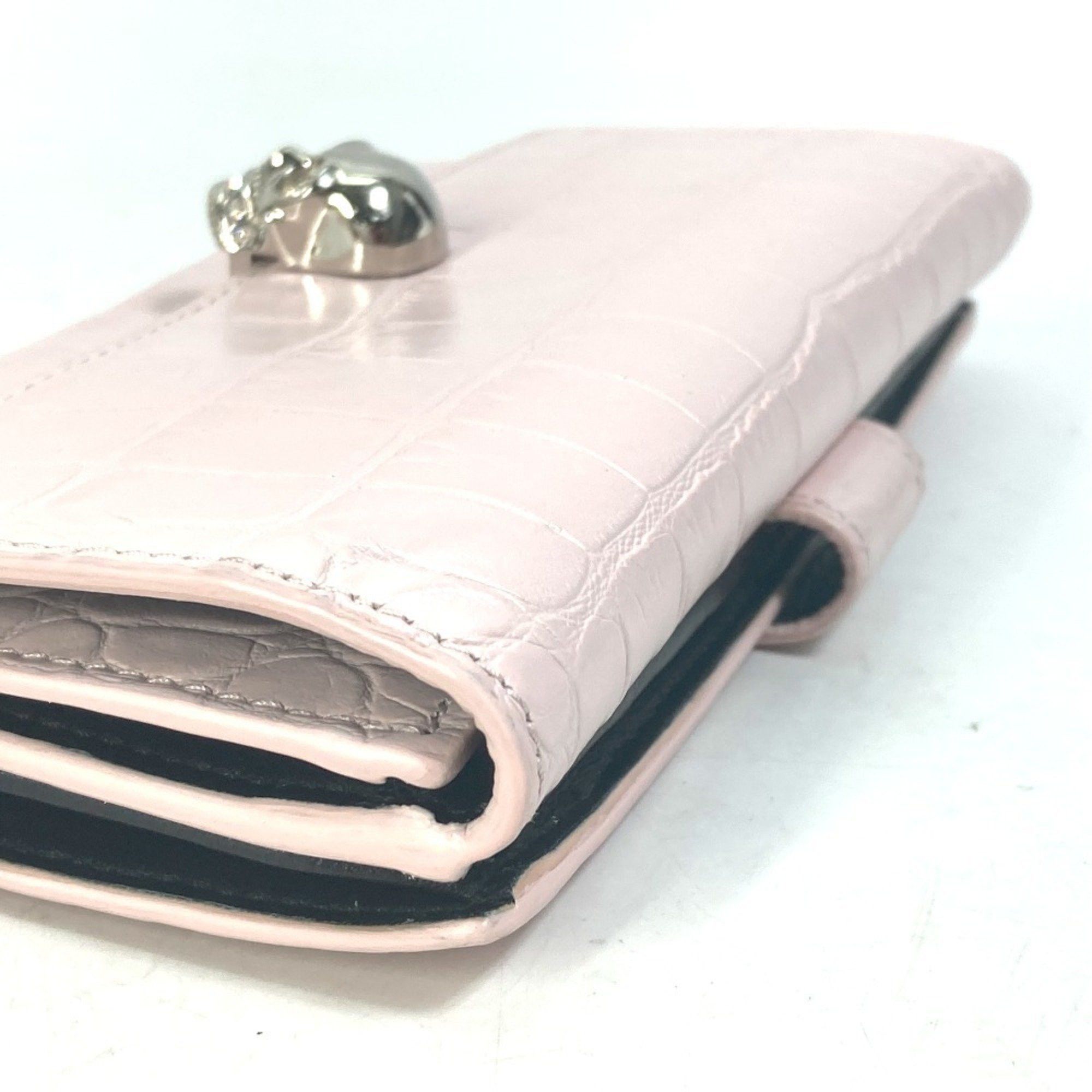 Alexander Wang Alexander Wang Rhinestone Skull Long Wallet Embossed Leather Women's Pink Size ONE SIZE - 4 Thumbnail