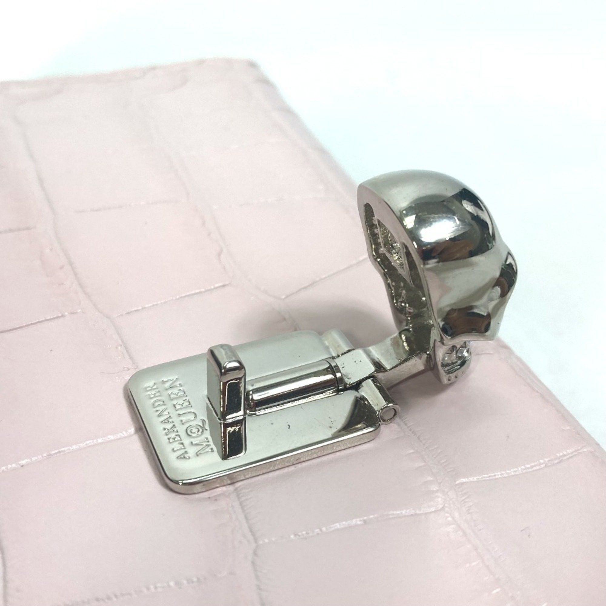 Alexander Wang Alexander Wang Rhinestone Skull Long Wallet Embossed Leather Women's Pink Size ONE SIZE - 9 Thumbnail