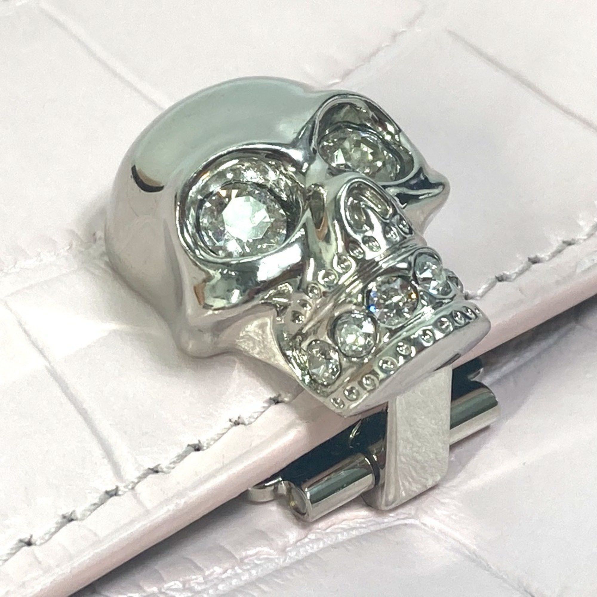 Alexander Wang Alexander Wang Rhinestone Skull Long Wallet Embossed Leather Women's Pink Size ONE SIZE - 3 Thumbnail