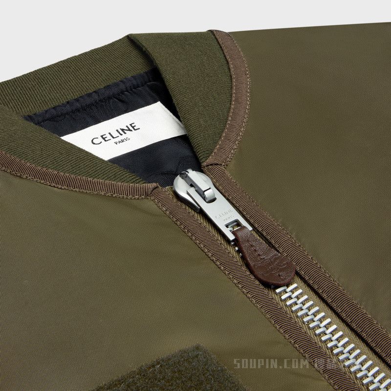 Celine cropped bomber jacket in nylon twill Size M / US 6-8 / IT 42-44 - 3 Thumbnail