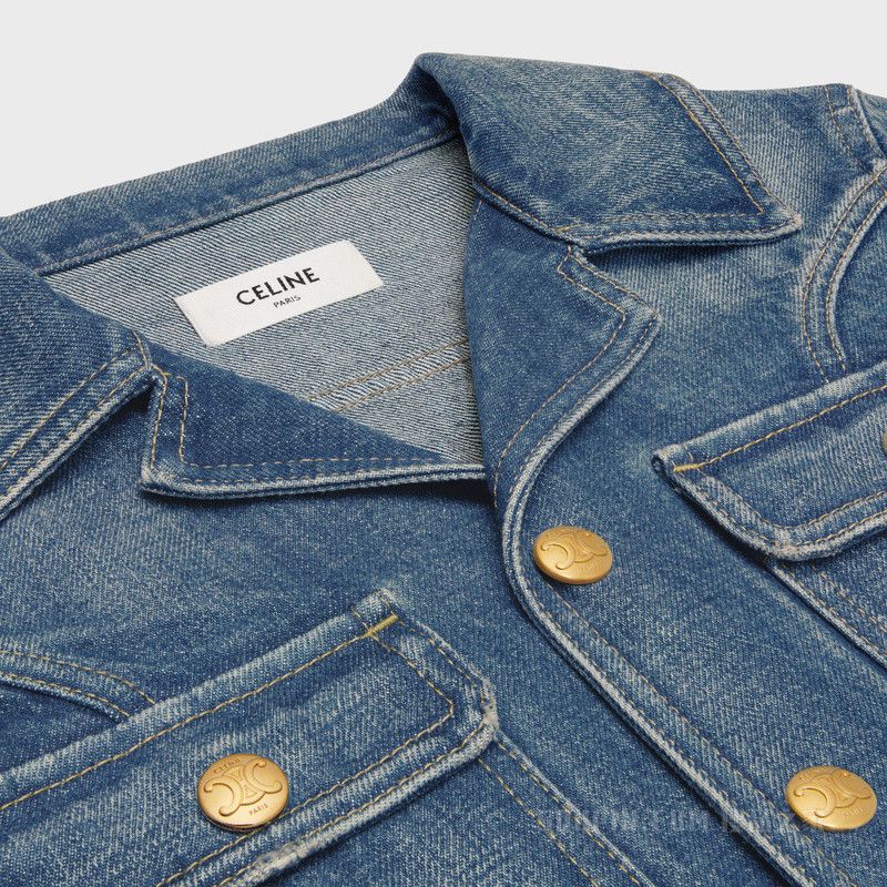 Celine trucker jacket in dark union wash denim Size M / US 6-8 / IT 42-44 - 3 Thumbnail