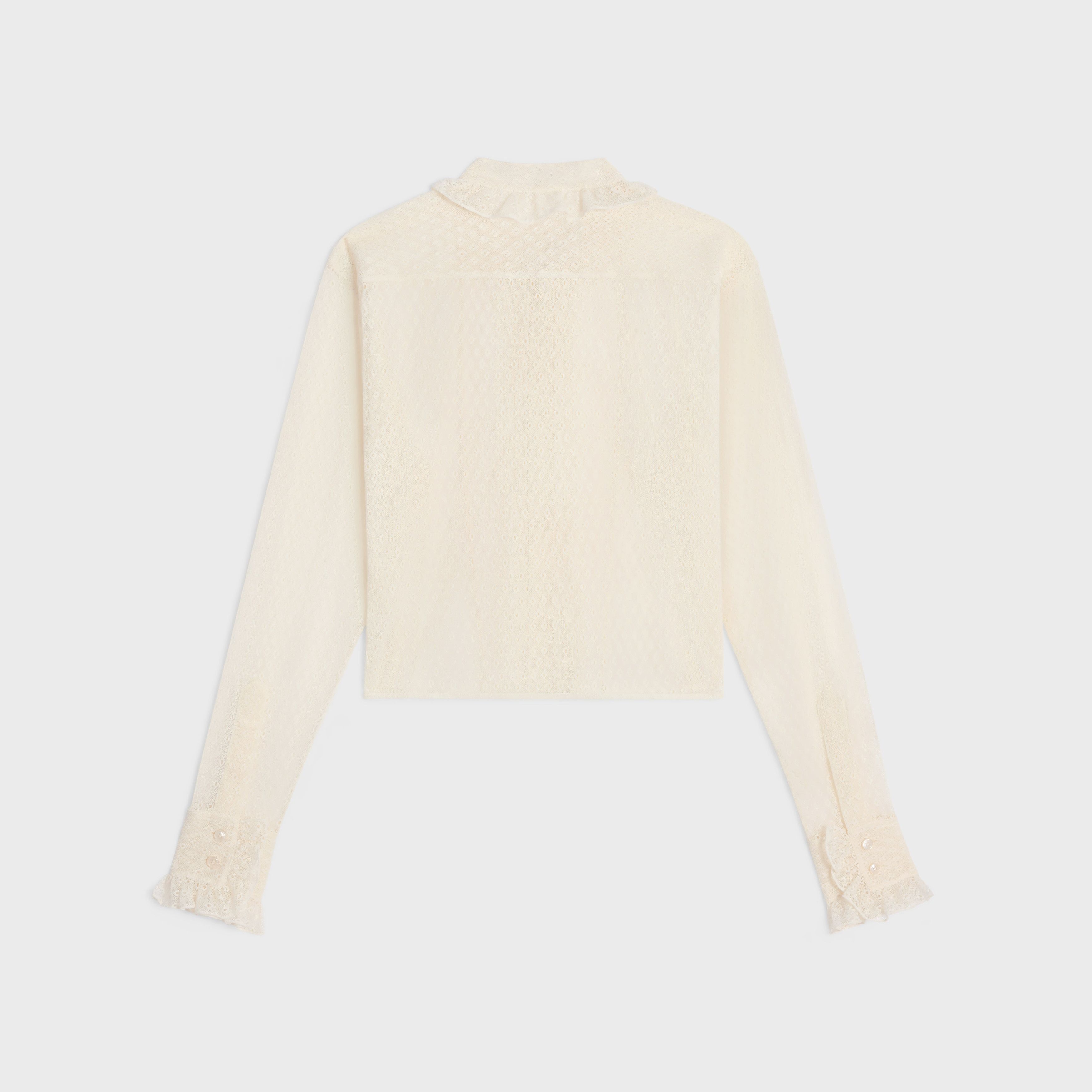 Celine romy cropped shirt in lace and cotton Size S / US 4 / IT 40 - 2 Thumbnail