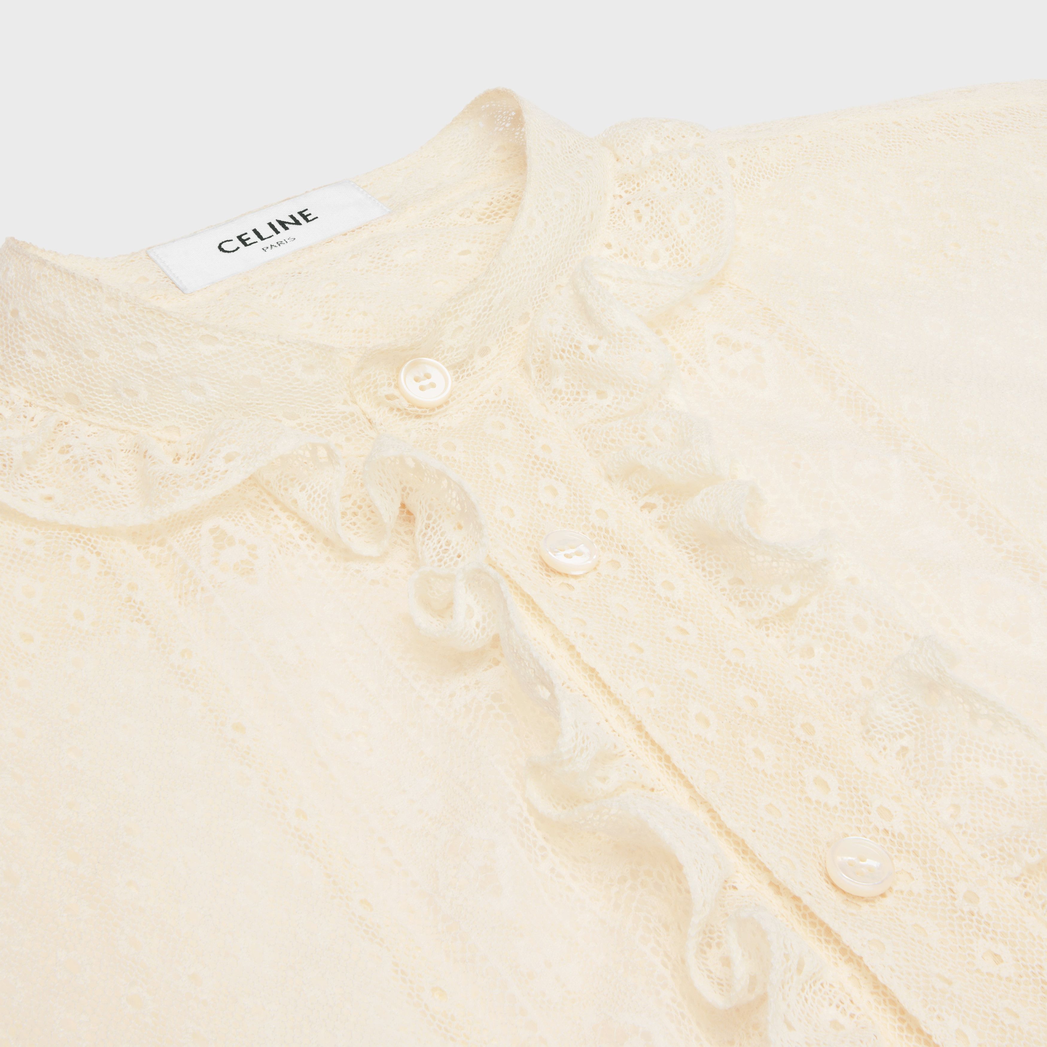 Celine romy cropped shirt in lace and cotton Size S / US 4 / IT 40 - 3 Thumbnail