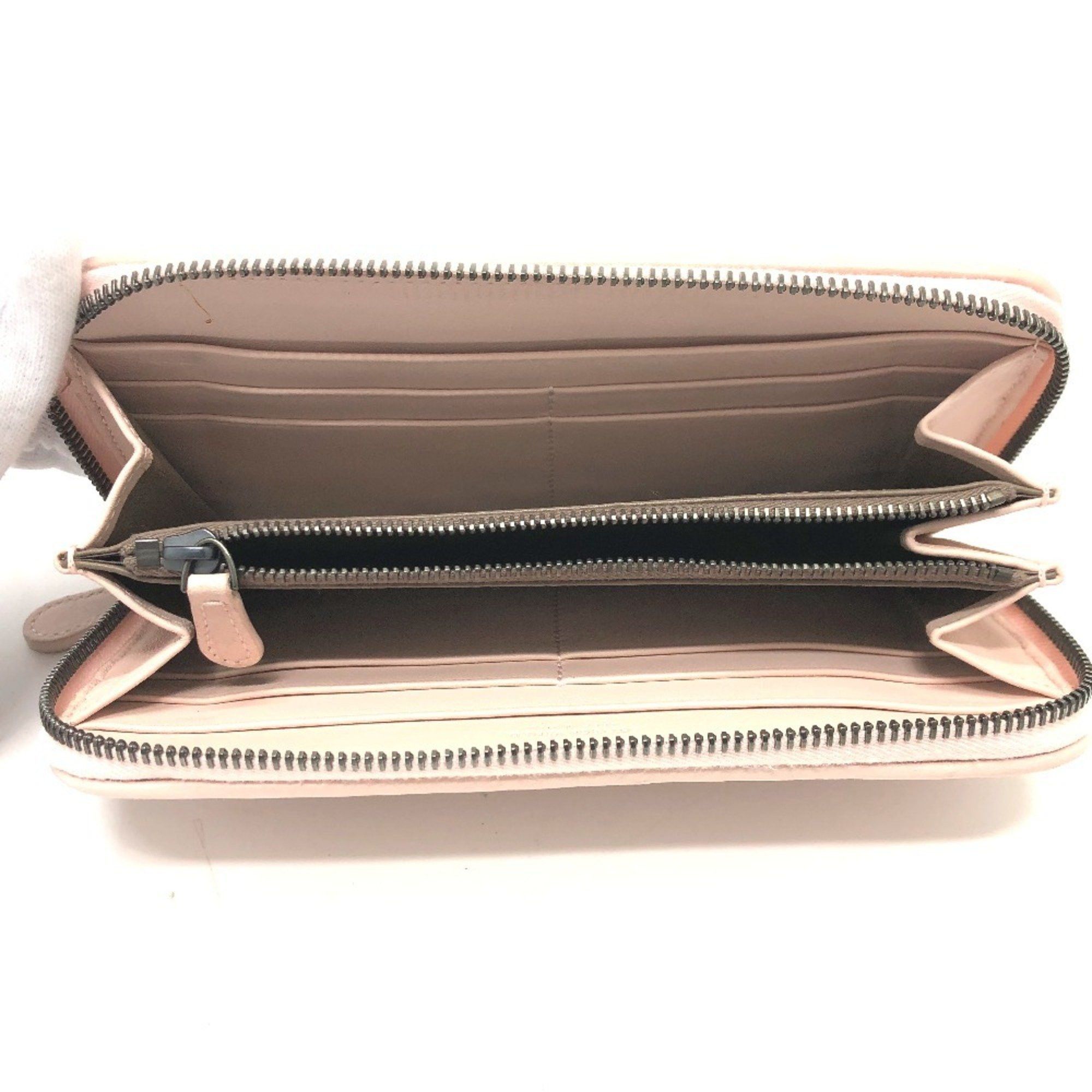Bottega Veneta BOTTEGA VENETA 114076 Intrecciato Round Zipper Long Wallet Leather Women's Pink Size ONE SIZE - 9 Thumbnail