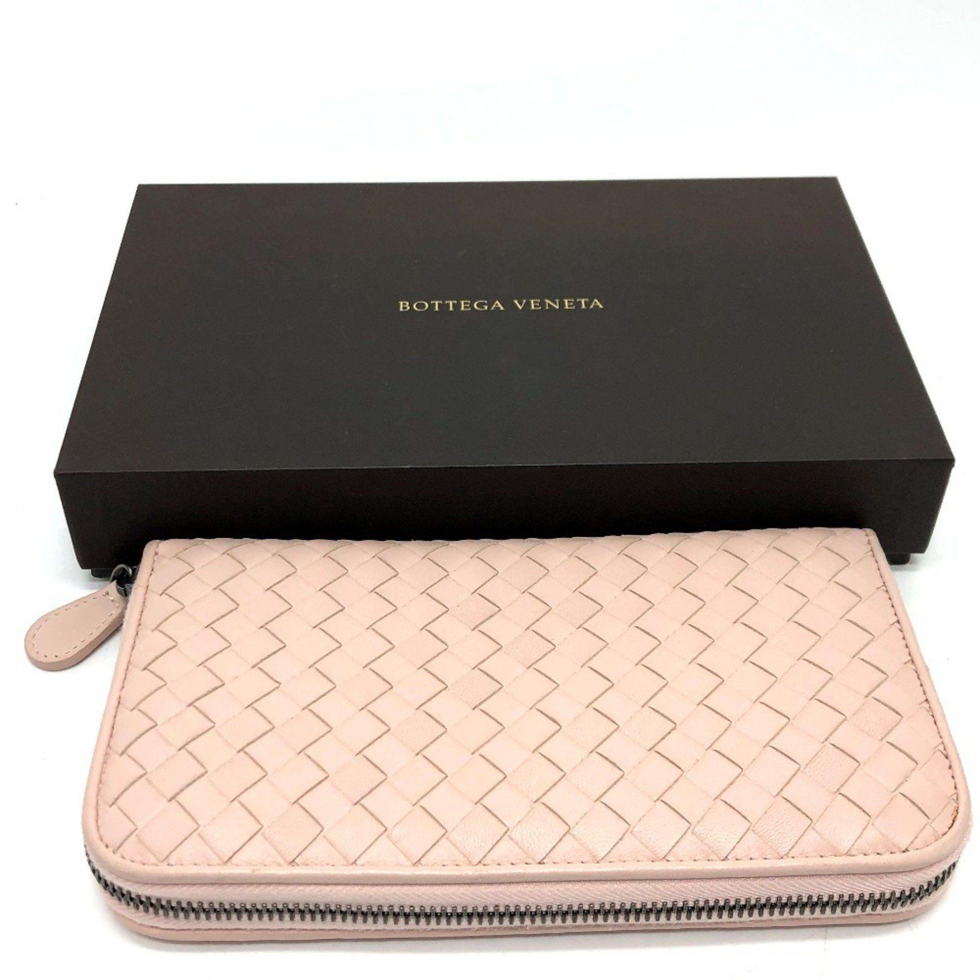 Bottega Veneta BOTTEGA VENETA 114076 Intrecciato Round Zipper Long Wallet Leather Women's Pink Size ONE SIZE - 14 Thumbnail