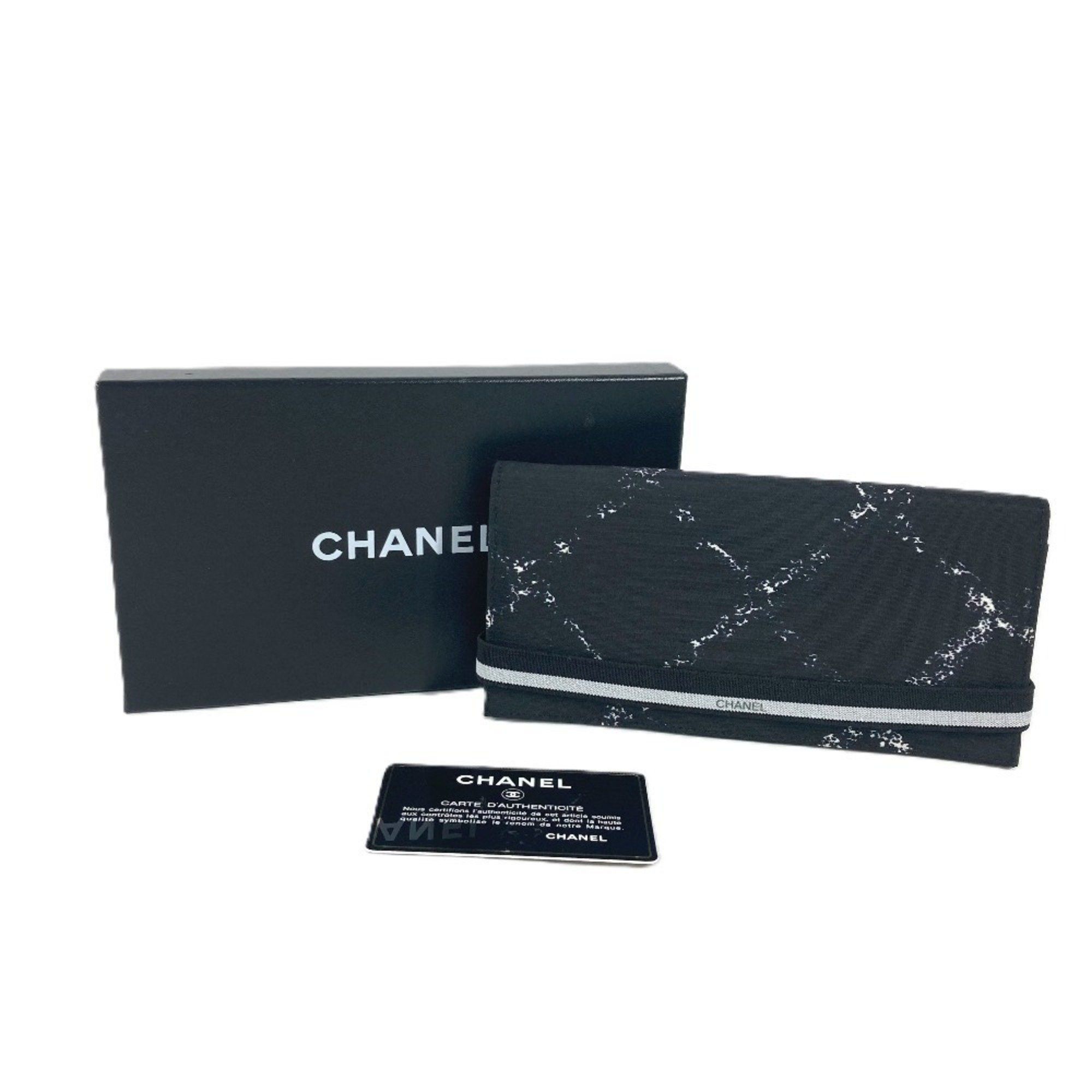 Chanel CHANEL A14344 Former Travel Line Long Wallet Bi-fold Nylon Men's Women's Black Size ONE SIZE - 18 Thumbnail