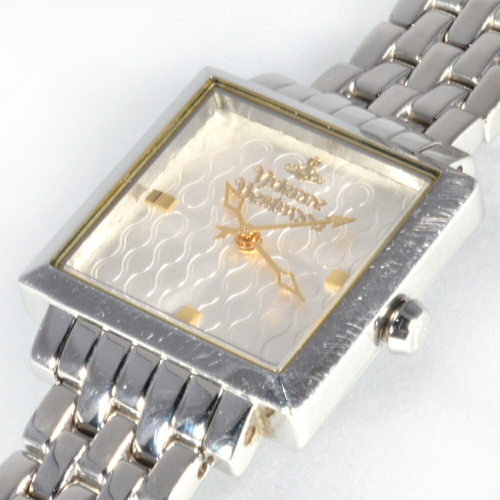 Vivienne Westwood VV087 Square Watch Quartz Silver Dial Orb Ladies