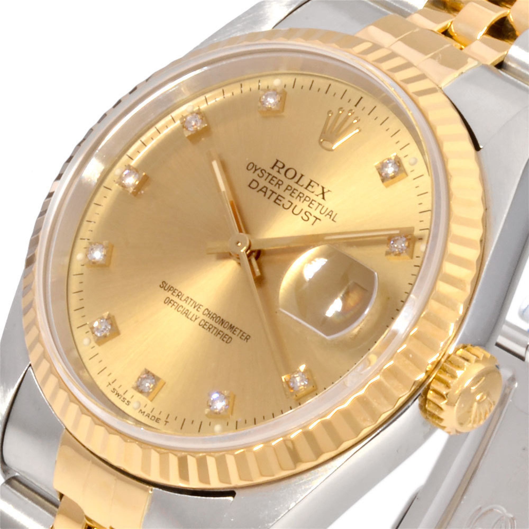 Rolex Rolex 16233G Datejust X series (manufactured in 1991) Automatic wristwatch Champagne dial 10P Diamond index SS x YG Men's Size ONE SIZE - 7 Thumbnail