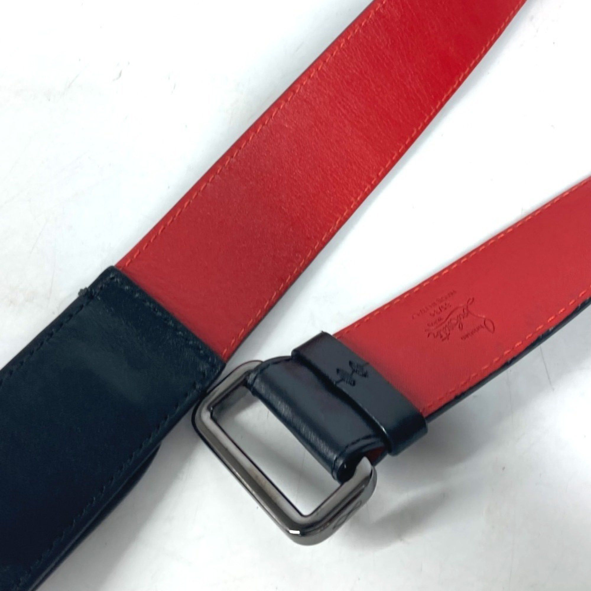 Christian Louboutin Christian Louboutin Studded Logo Belt Leather Men's Women's Black Size ONE SIZE - 16 Thumbnail