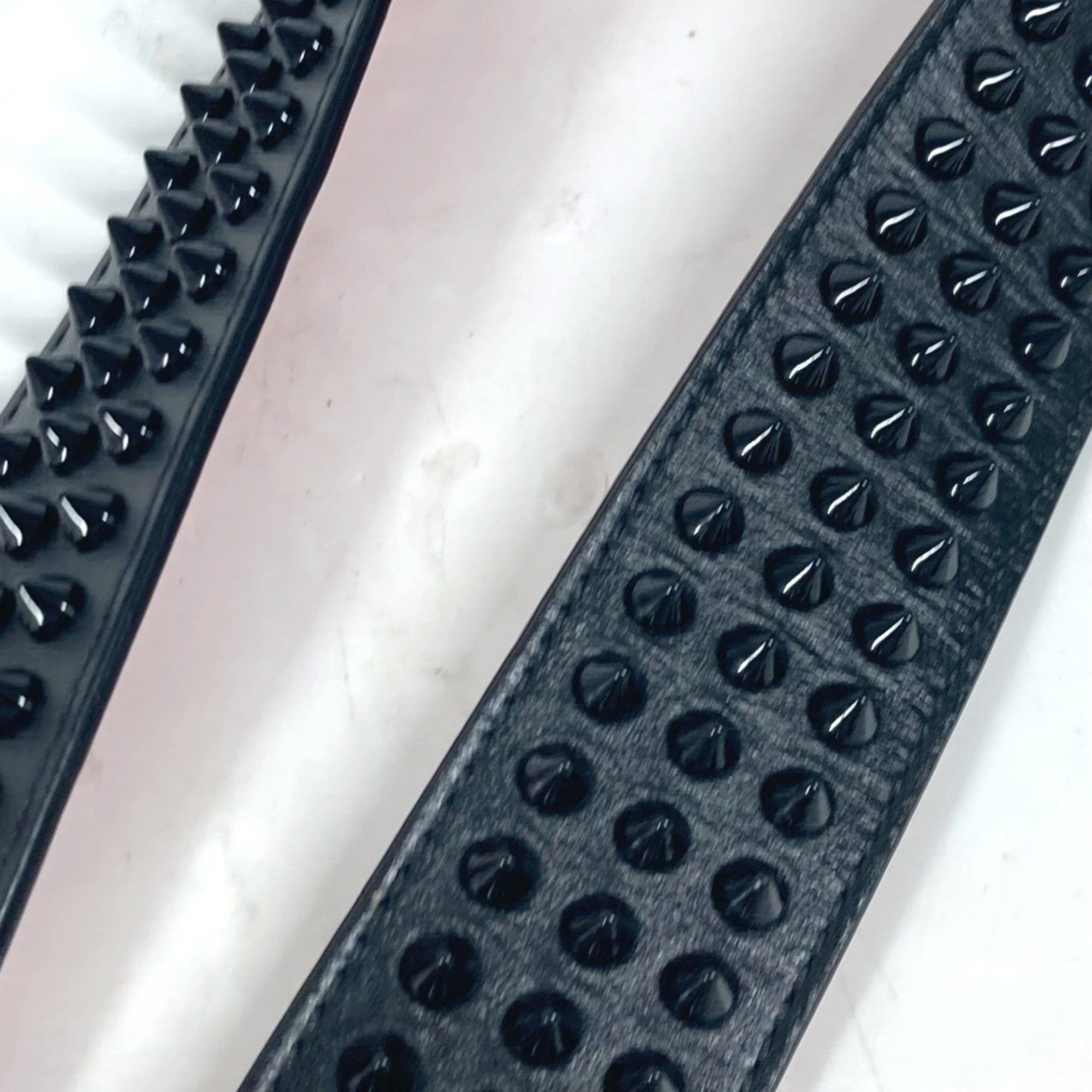 Christian Louboutin Christian Louboutin Studded Logo Belt Leather Men's Women's Black Size ONE SIZE - 12 Thumbnail
