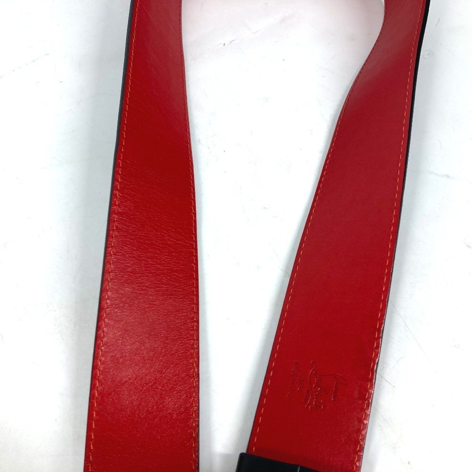 Christian Louboutin Christian Louboutin Studded Logo Belt Leather Men's Women's Black Size ONE SIZE - 15 Thumbnail