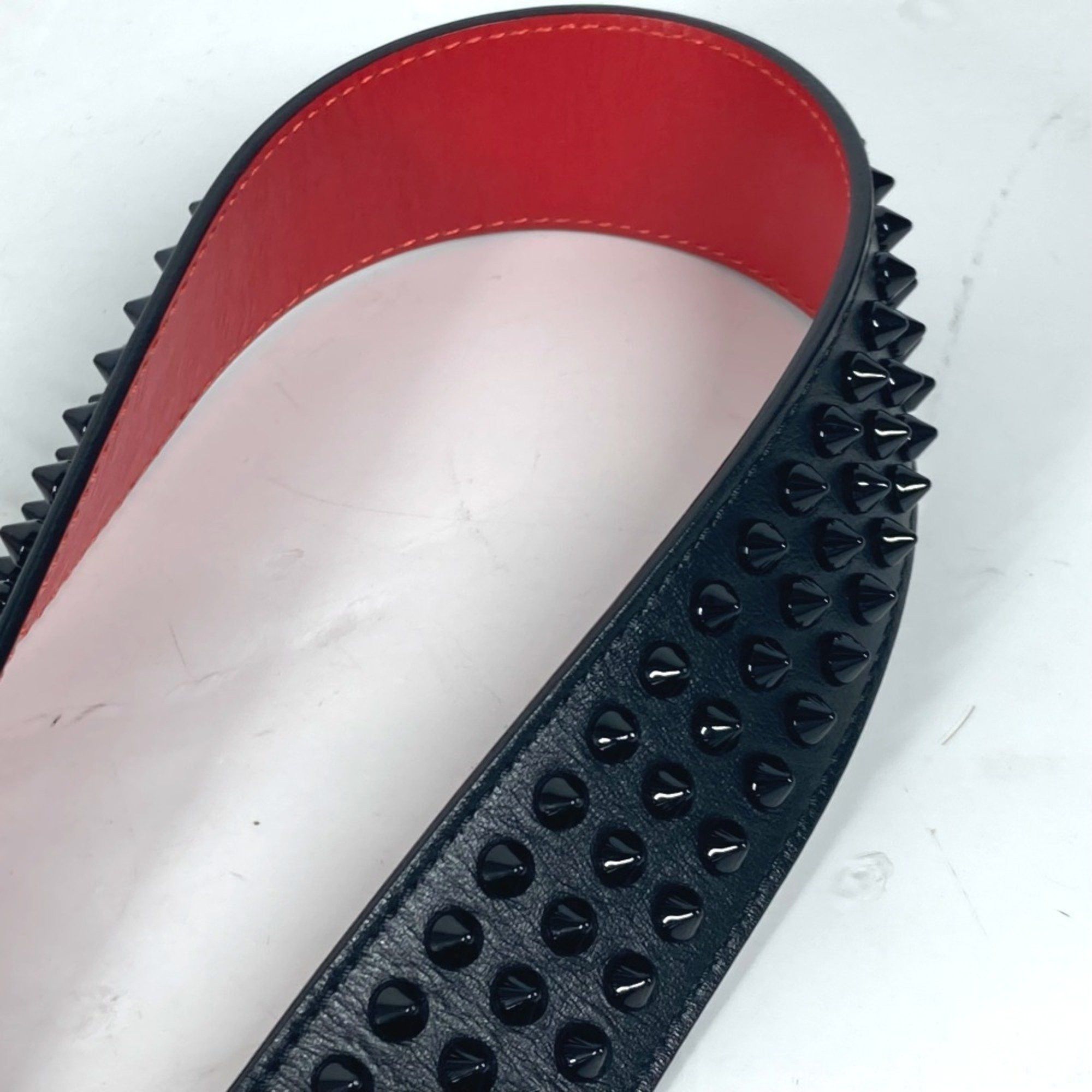 Christian Louboutin Christian Louboutin Studded Logo Belt Leather Men's Women's Black Size ONE SIZE - 11 Thumbnail