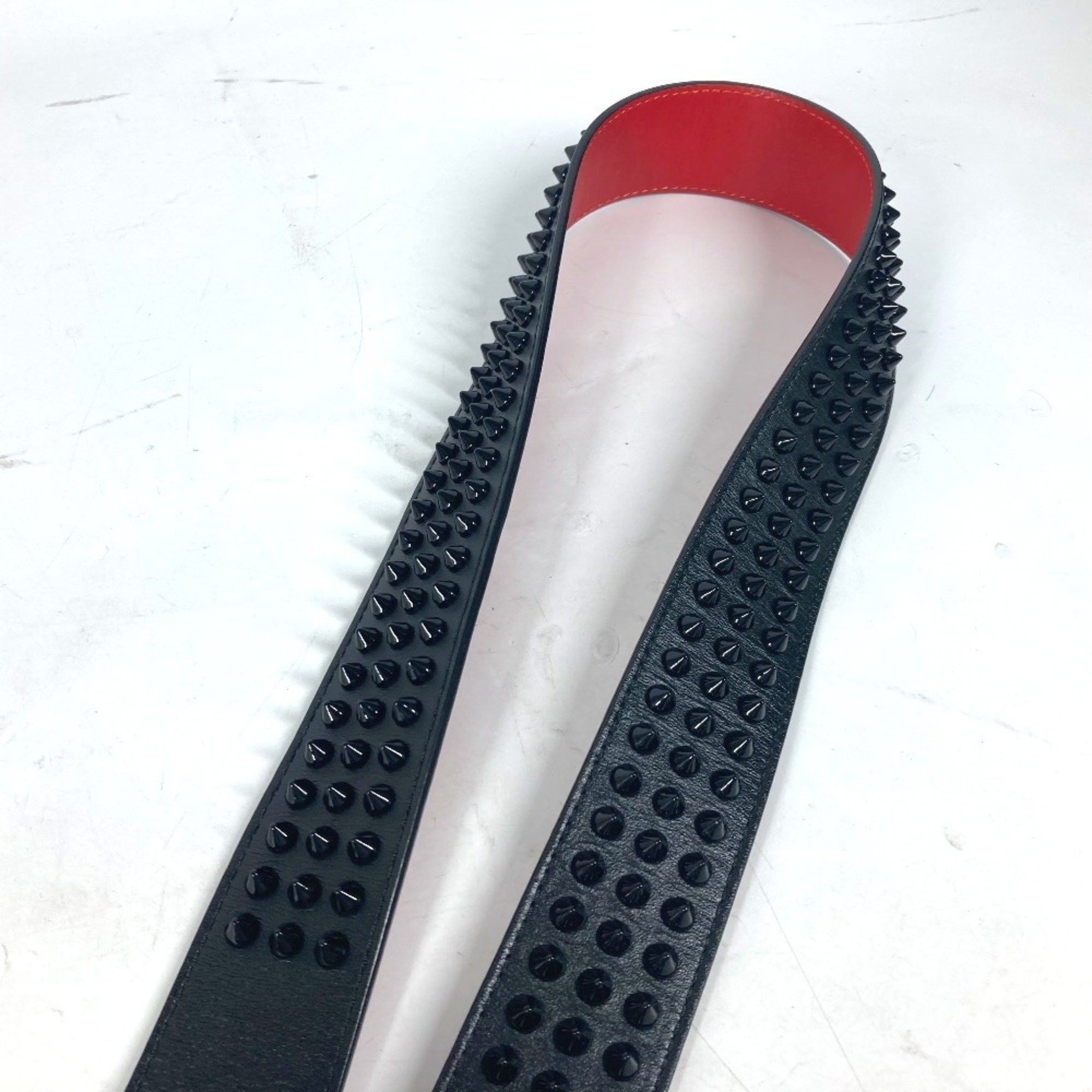 Christian Louboutin Christian Louboutin Studded Logo Belt Leather Men's Women's Black Size ONE SIZE - 10 Thumbnail