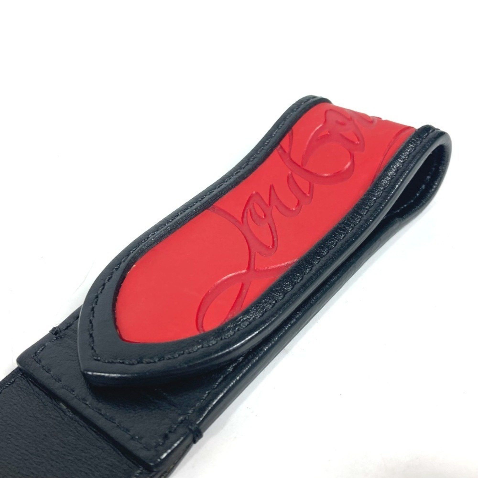 Christian Louboutin Christian Louboutin Studded Logo Belt Leather Men's Women's Black Size ONE SIZE - 5 Thumbnail