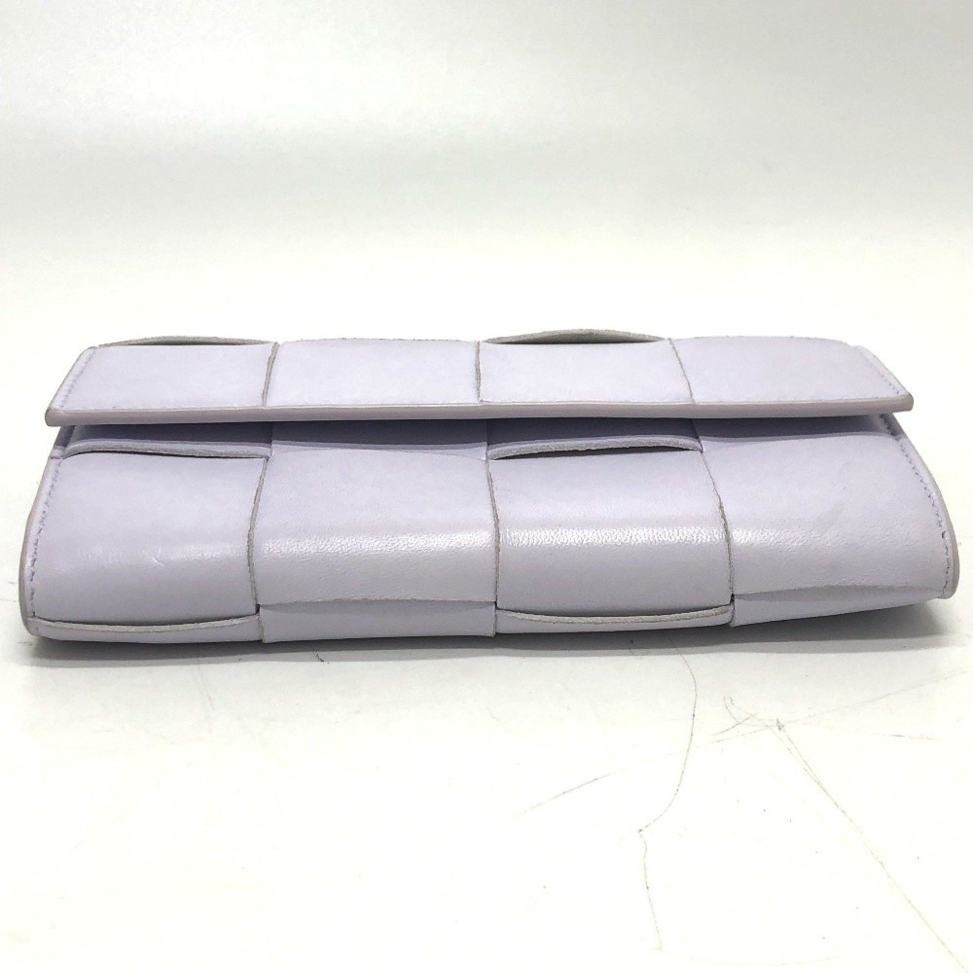 Bottega Veneta BOTTEGA VENETA 667433 Intrecciato Maxi Bi-fold Long Wallet Leather Women's Purple Size ONE SIZE - 4 Thumbnail