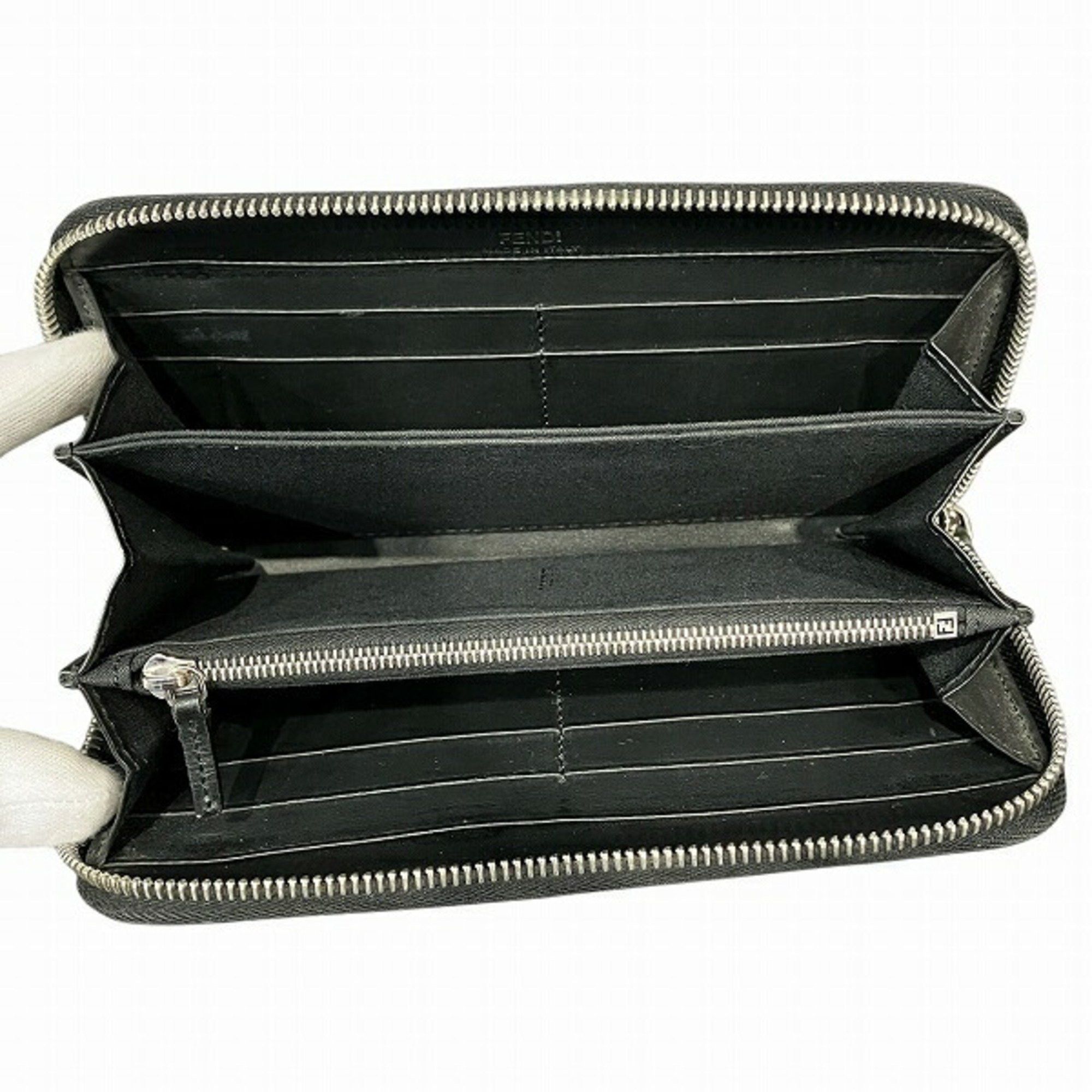 FENDI Monster 7M0210 Round Zip Long Wallet for Men