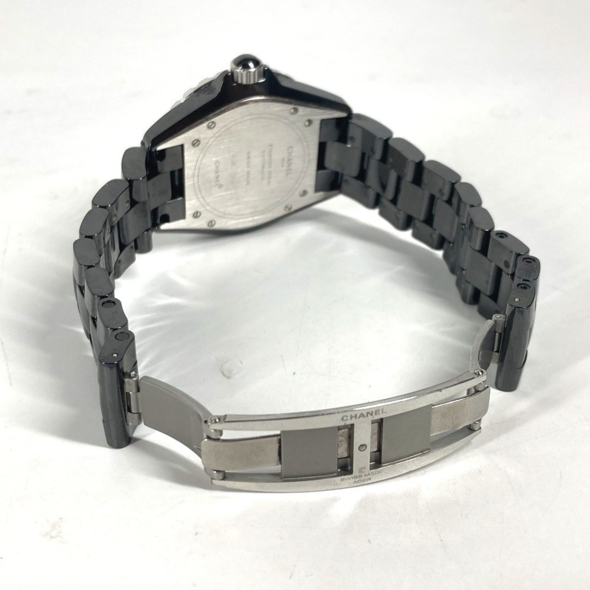 Chanel CHANEL H1174 J12 Diamond Bezel Watch Men's Ceramic SS Black Size ONE SIZE - 9 Thumbnail