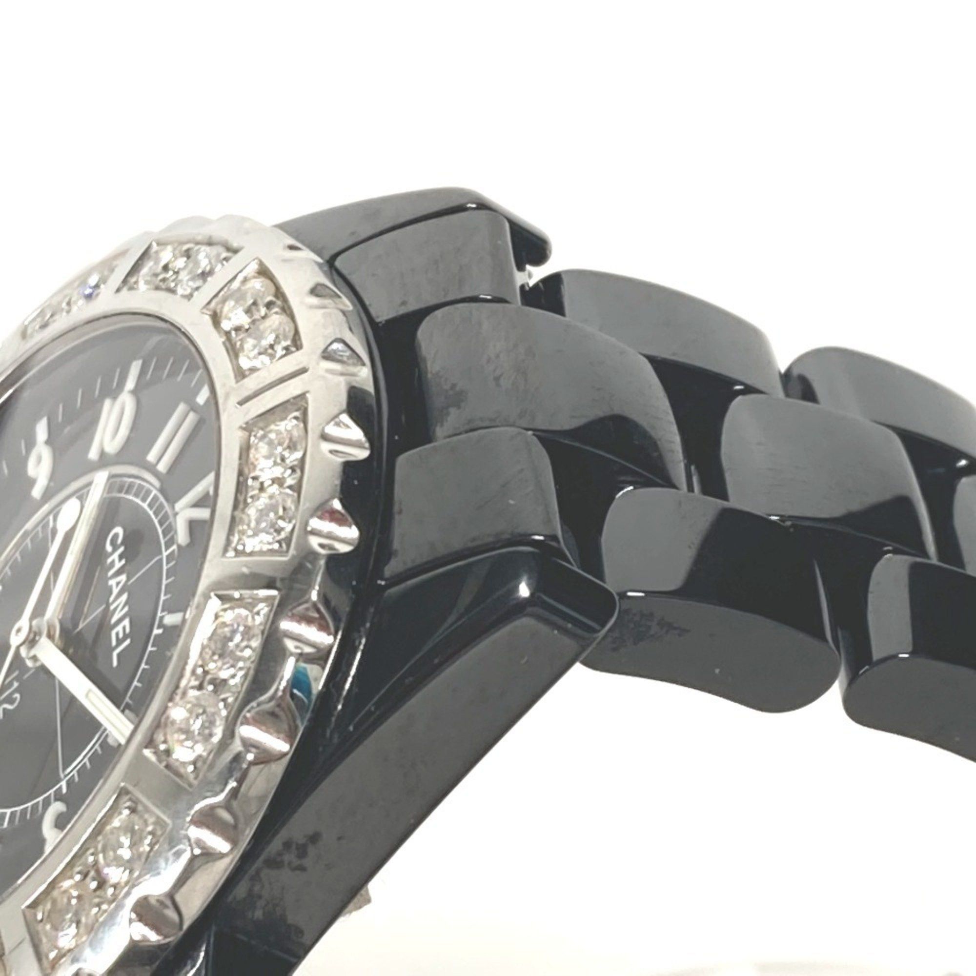 Chanel CHANEL H1174 J12 Diamond Bezel Watch Men's Ceramic SS Black Size ONE SIZE - 3 Thumbnail