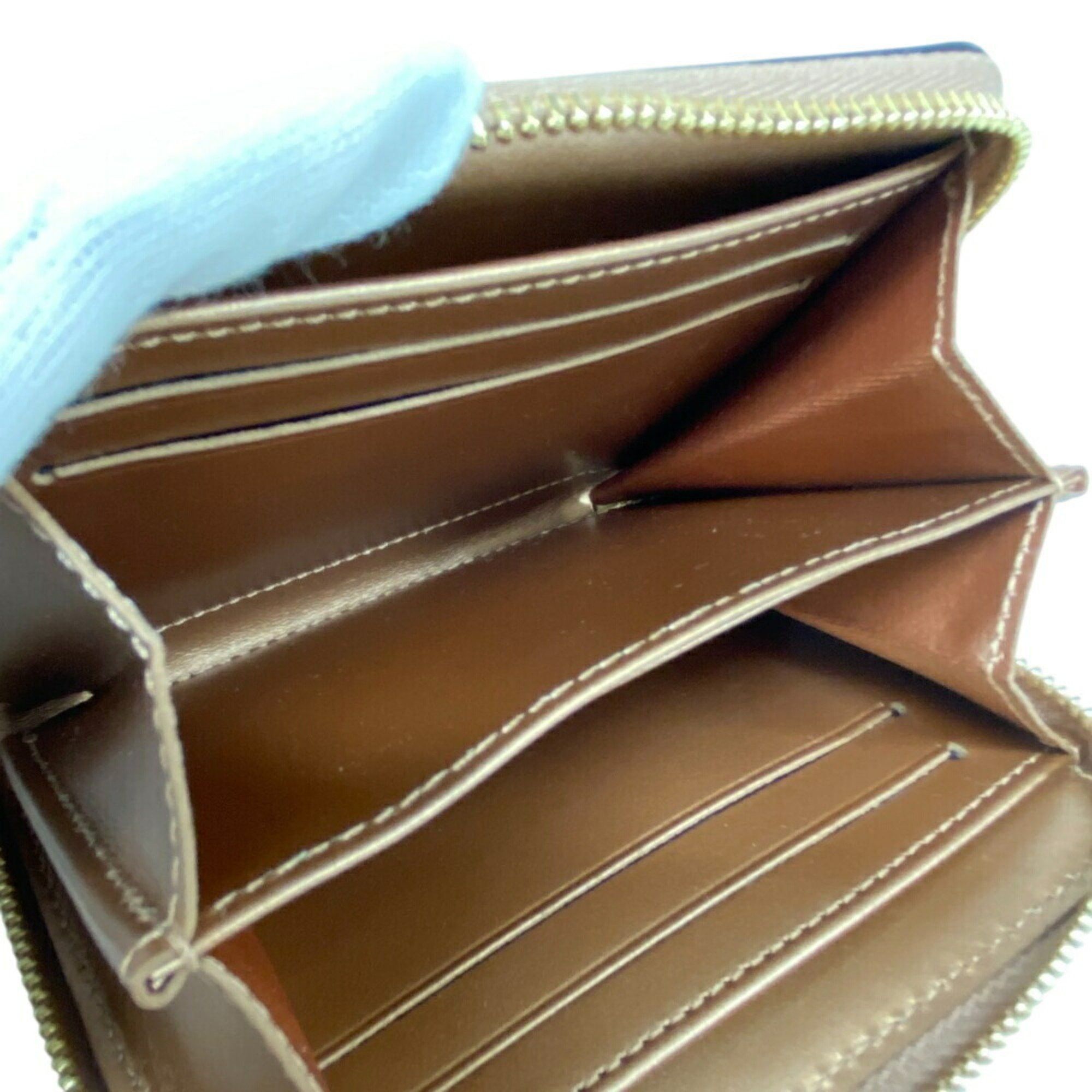 Louis Vuitton Louis Vuitton Wallet M90601 Zipper Coin Purse Round Monogram Vernis Case Pocket Card Beige Women's Size ONE SIZE - 6 Thumbnail