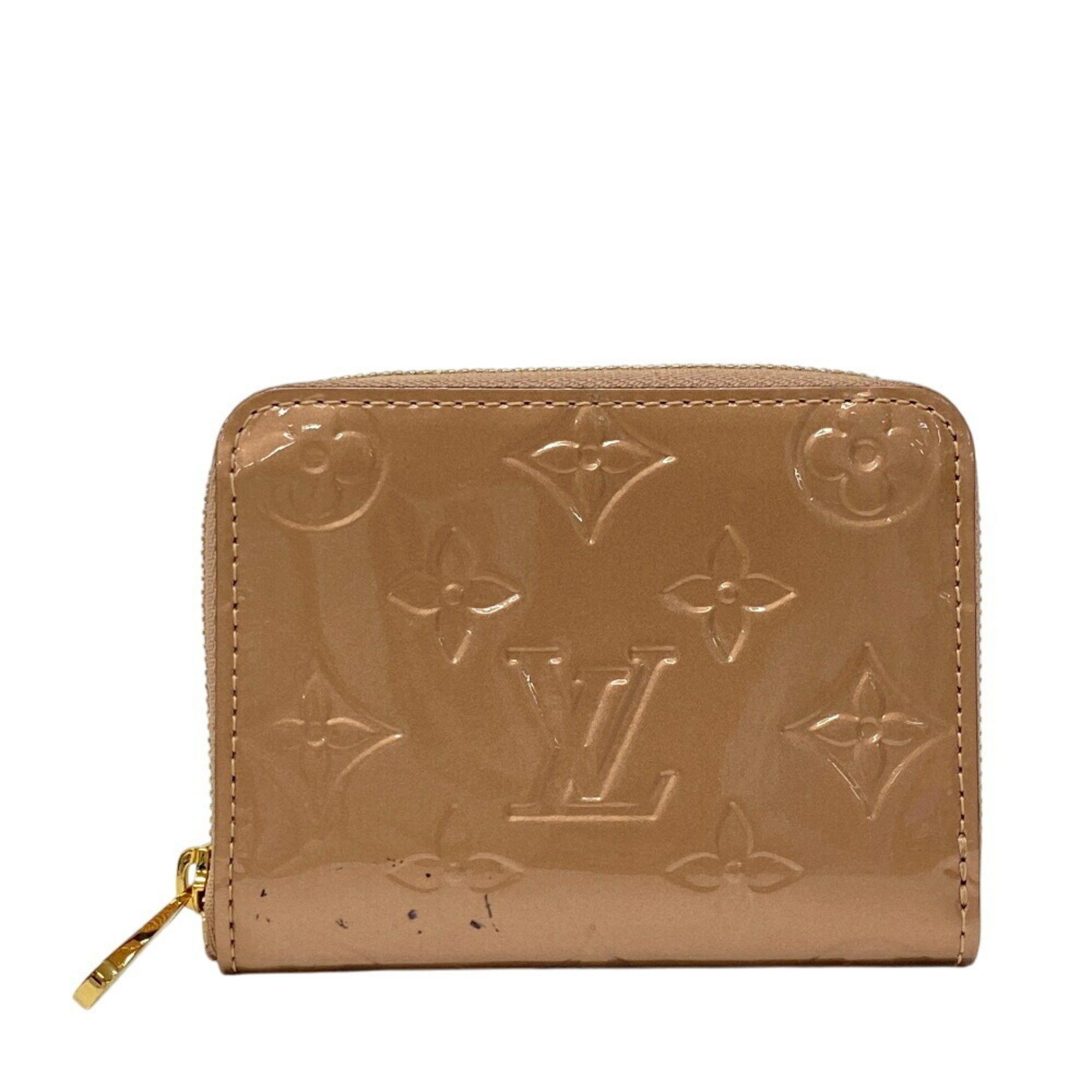 Louis Vuitton Louis Vuitton Wallet M90601 Zipper Coin Purse Round Monogram Vernis Case Pocket Card Beige Women's Size ONE SIZE - 2 Thumbnail