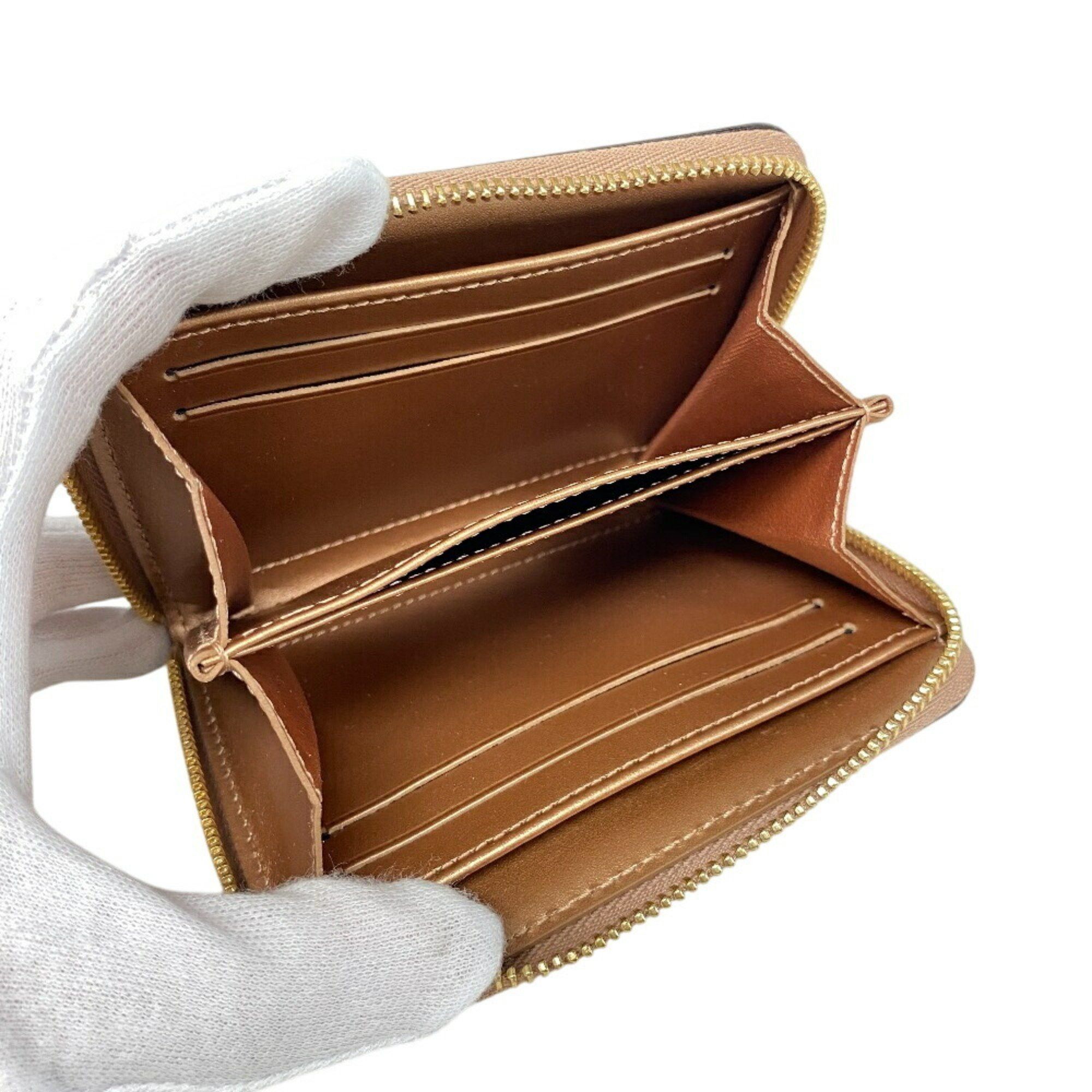 Louis Vuitton Louis Vuitton Wallet M90601 Zipper Coin Purse Round Monogram Vernis Case Pocket Card Beige Women's Size ONE SIZE - 5 Thumbnail