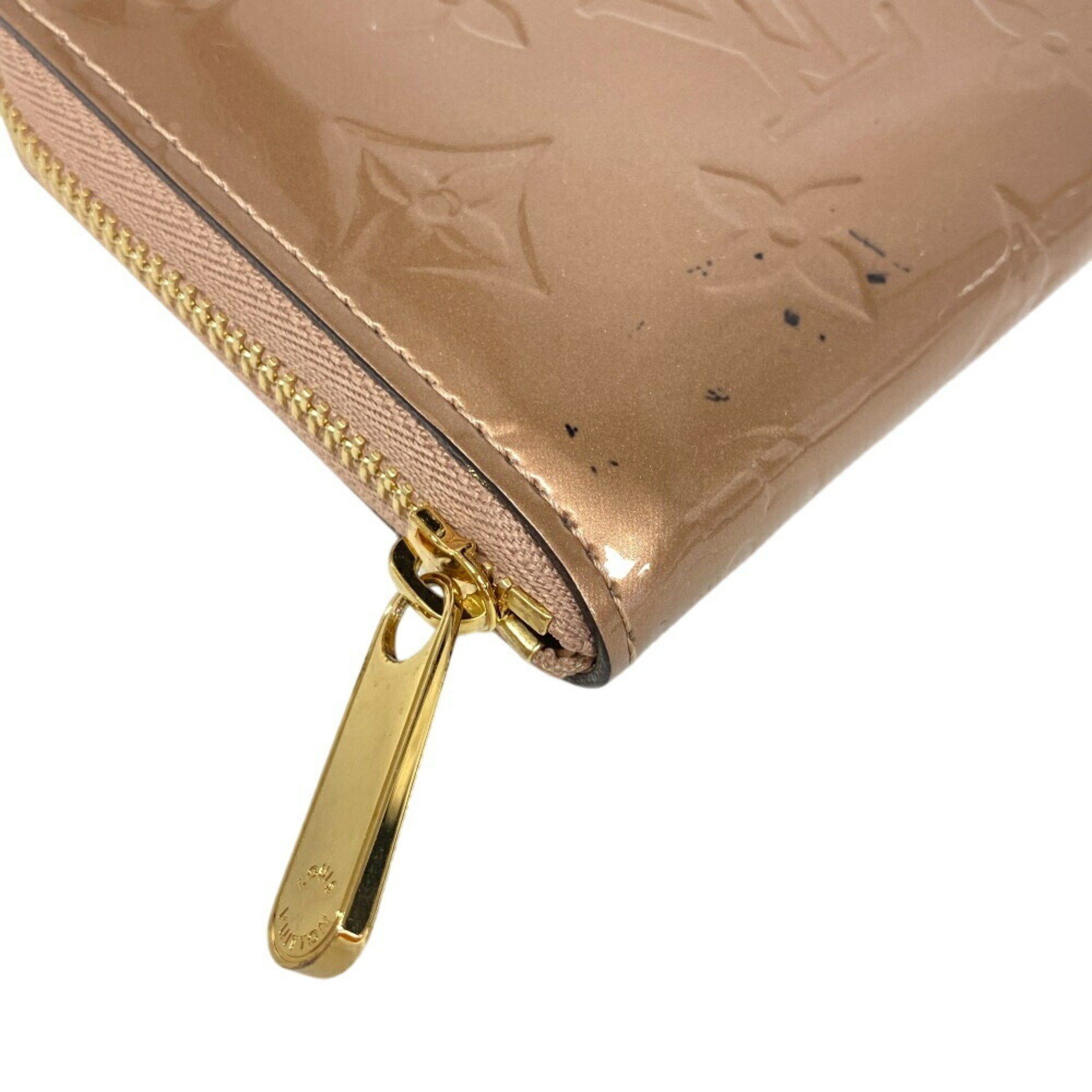 Louis Vuitton Louis Vuitton Wallet M90601 Zipper Coin Purse Round Monogram Vernis Case Pocket Card Beige Women's Size ONE SIZE - 3 Thumbnail