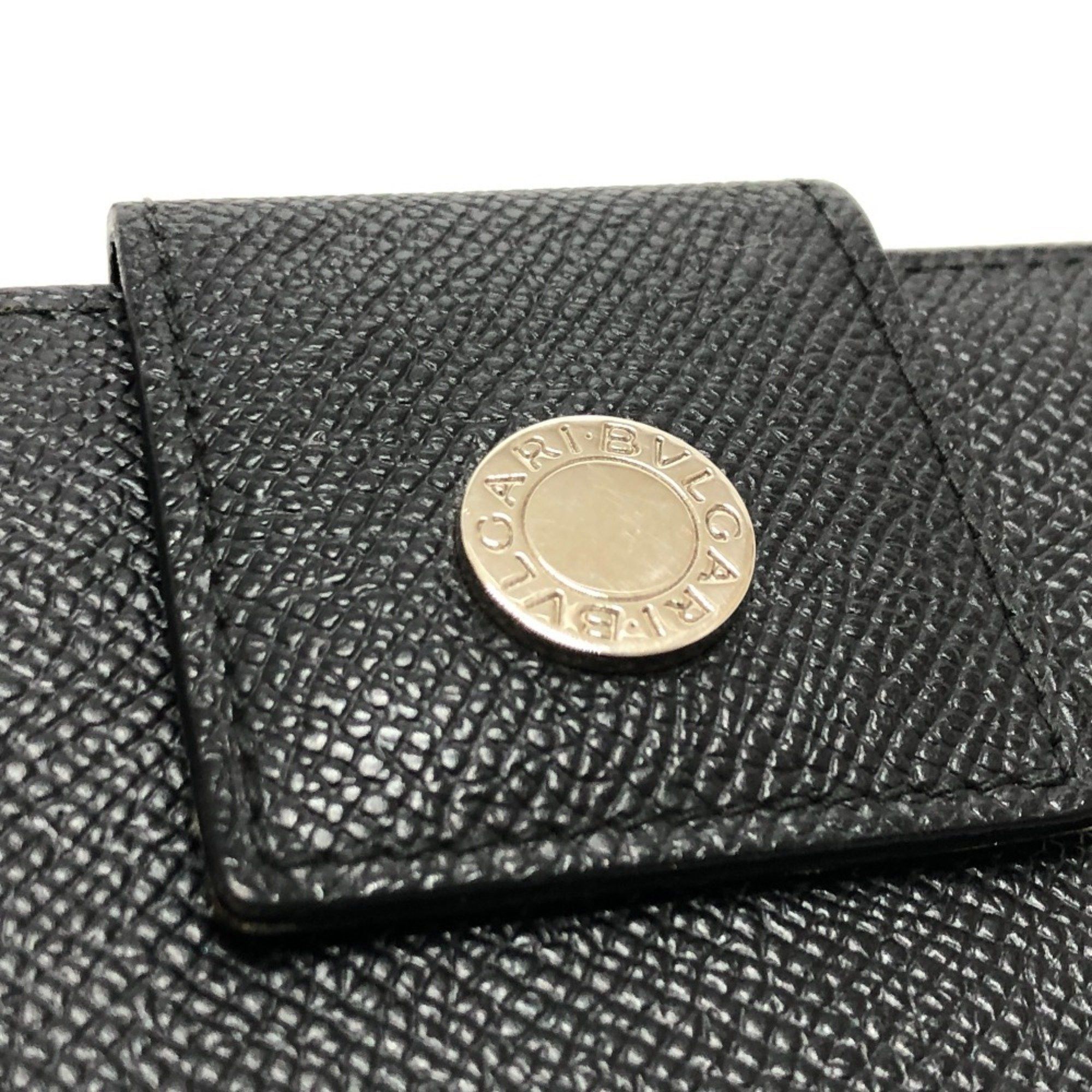 Bvlgari BVLGARI Bulgari Classico Long Wallet Double Hook Bi-fold Leather Men's Black Size ONE SIZE - 6 Thumbnail