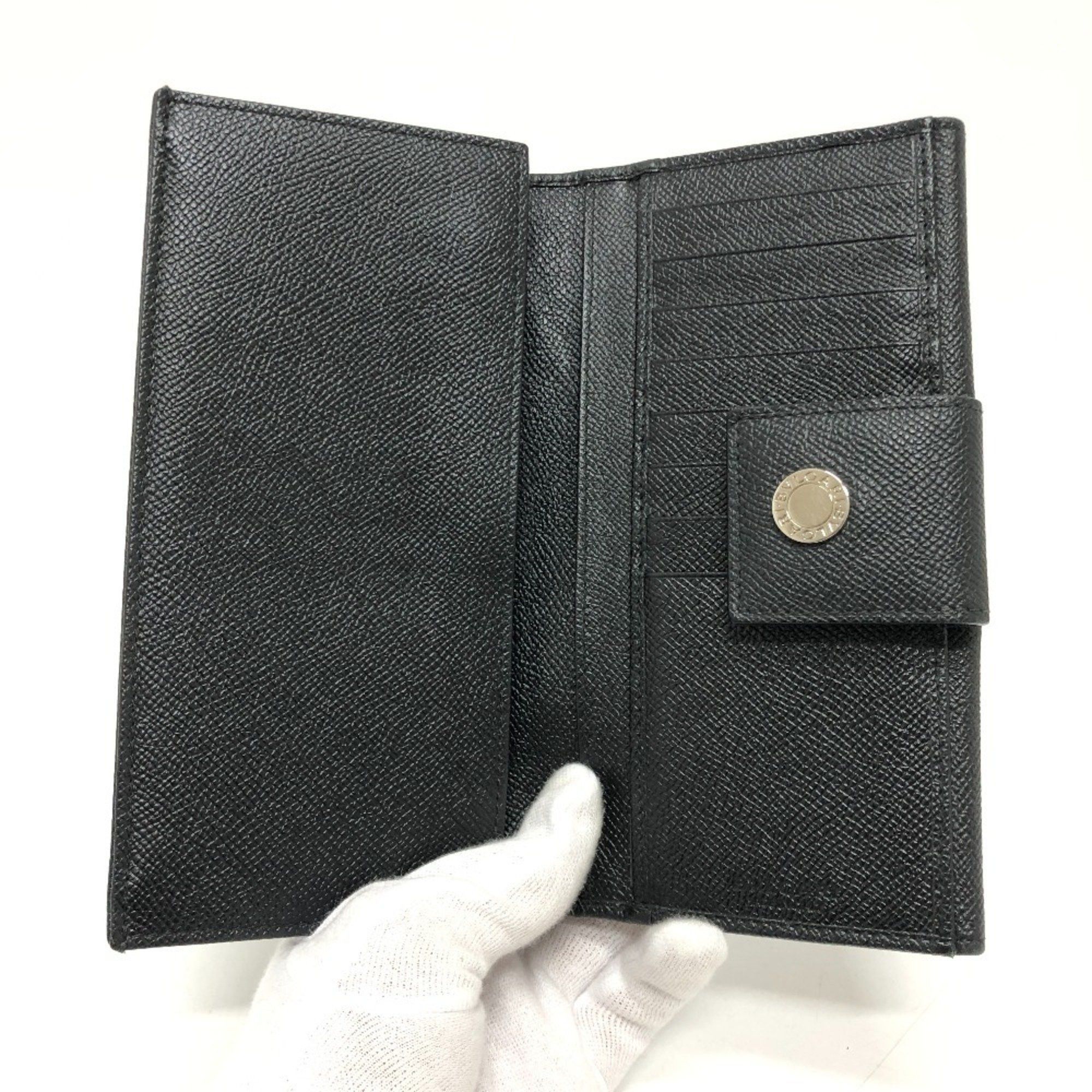 Bvlgari BVLGARI Bulgari Classico Long Wallet Double Hook Bi-fold Leather Men's Black Size ONE SIZE - 8 Thumbnail