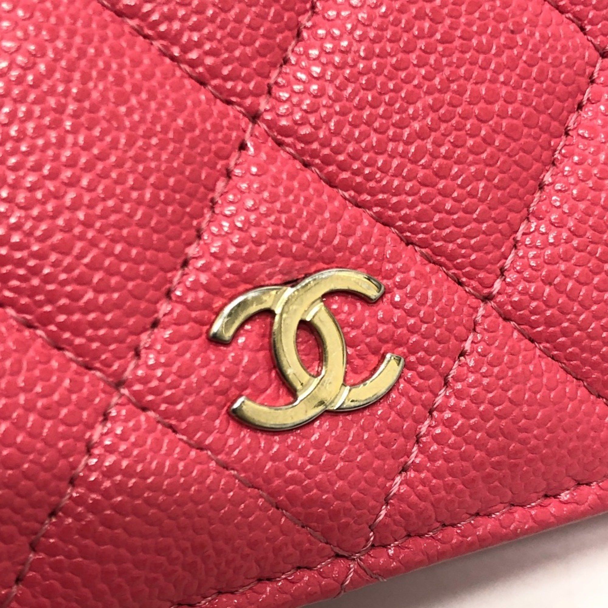 Chanel CHANEL AP3178 Matelasse Small Flap Wallet, Bi-fold Caviar Skin, Women's, Pink Size ONE SIZE - 7 Thumbnail