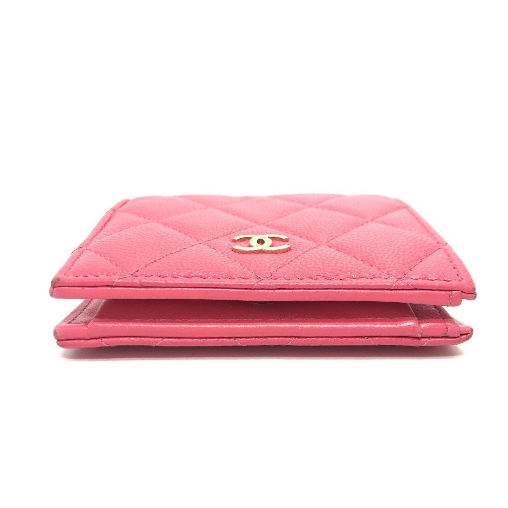 Chanel CHANEL AP3178 Matelasse Small Flap Wallet, Bi-fold Caviar Skin, Women's, Pink Size ONE SIZE - 3 Thumbnail