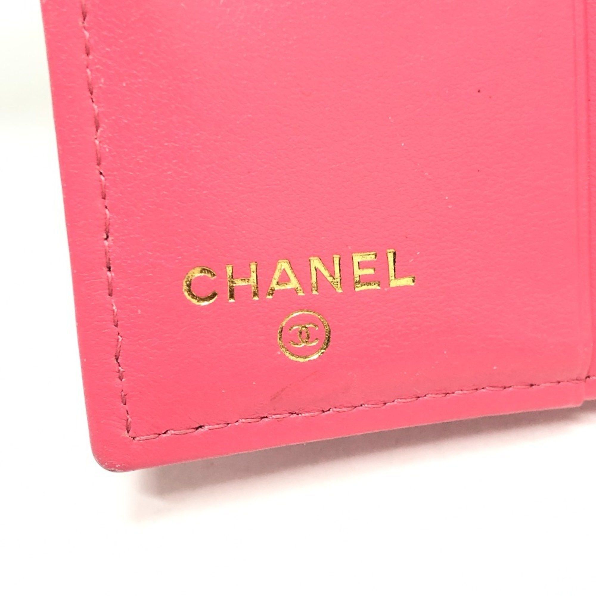 Chanel CHANEL AP3178 Matelasse Small Flap Wallet, Bi-fold Caviar Skin, Women's, Pink Size ONE SIZE - 9 Thumbnail