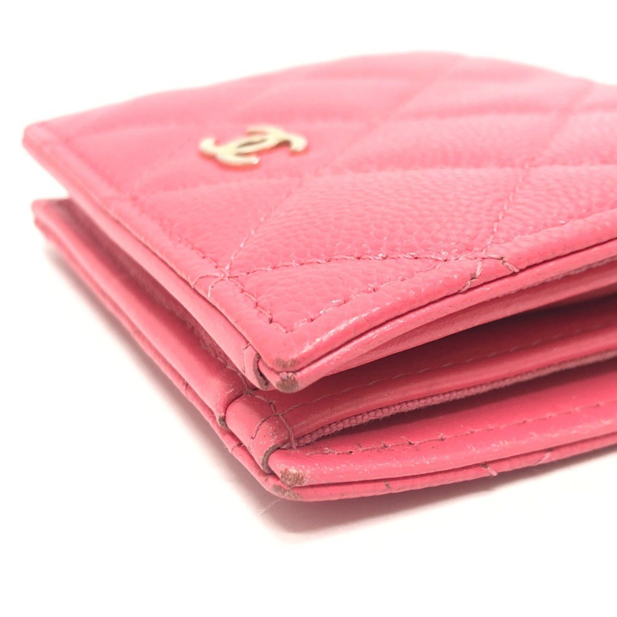 Chanel CHANEL AP3178 Matelasse Small Flap Wallet, Bi-fold Caviar Skin, Women's, Pink Size ONE SIZE - 6 Thumbnail