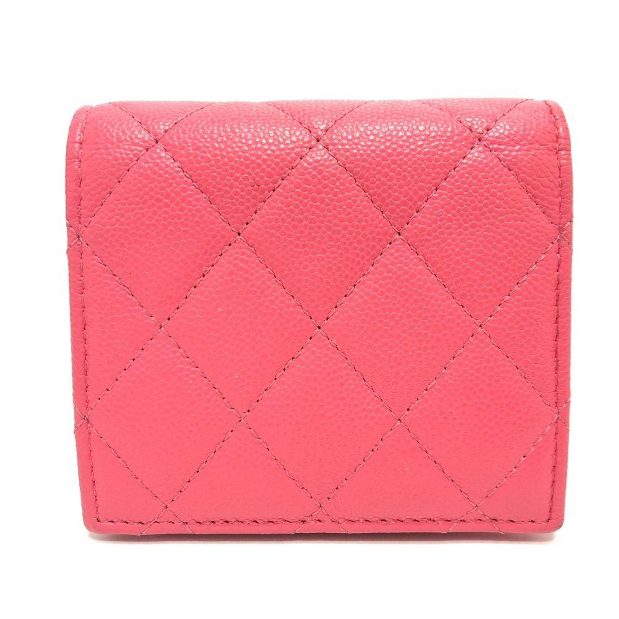 Chanel CHANEL AP3178 Matelasse Small Flap Wallet, Bi-fold Caviar Skin, Women's, Pink Size ONE SIZE - 2 Thumbnail