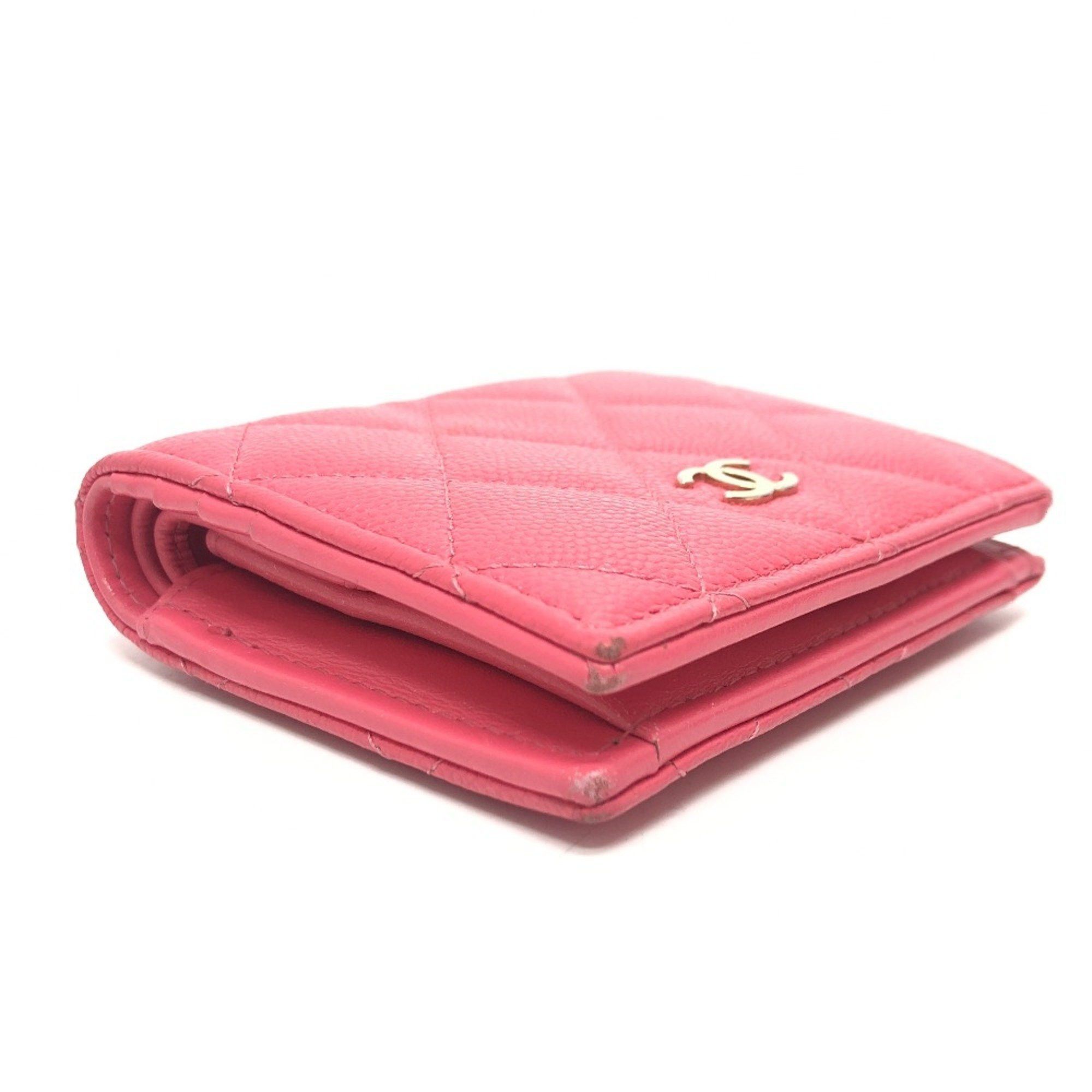 Chanel CHANEL AP3178 Matelasse Small Flap Wallet, Bi-fold Caviar Skin, Women's, Pink Size ONE SIZE - 5 Thumbnail
