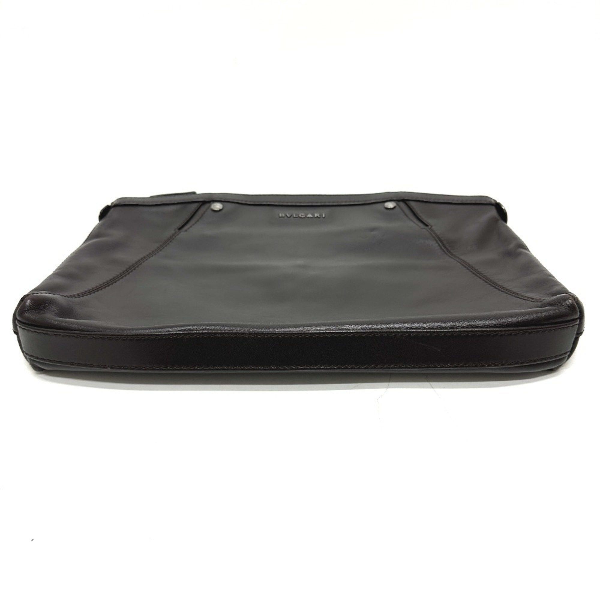 Bvlgari BVLGARI Bulgari logo bag, second clutch leather, men's, brown Size ONE SIZE - 3 Thumbnail