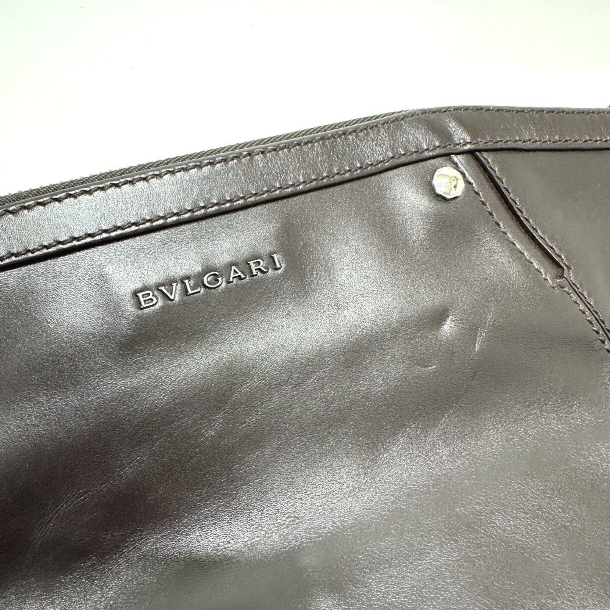 Bvlgari BVLGARI Bulgari logo bag, second clutch leather, men's, brown Size ONE SIZE - 8 Thumbnail