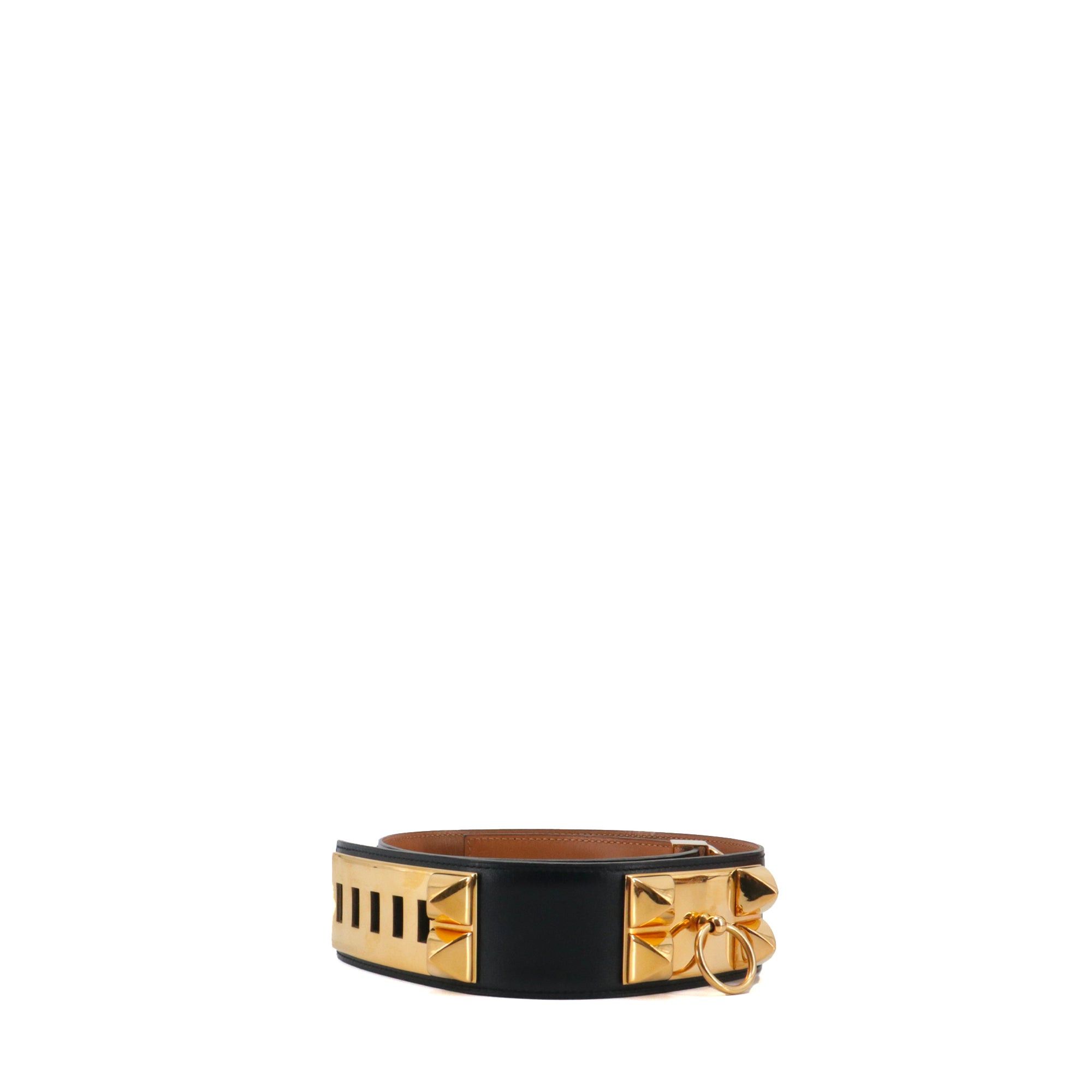 Hermes HERMÈS - Hermès Collier de Chien Belt in black leather (T70) Size ONE SIZE - 2 Thumbnail