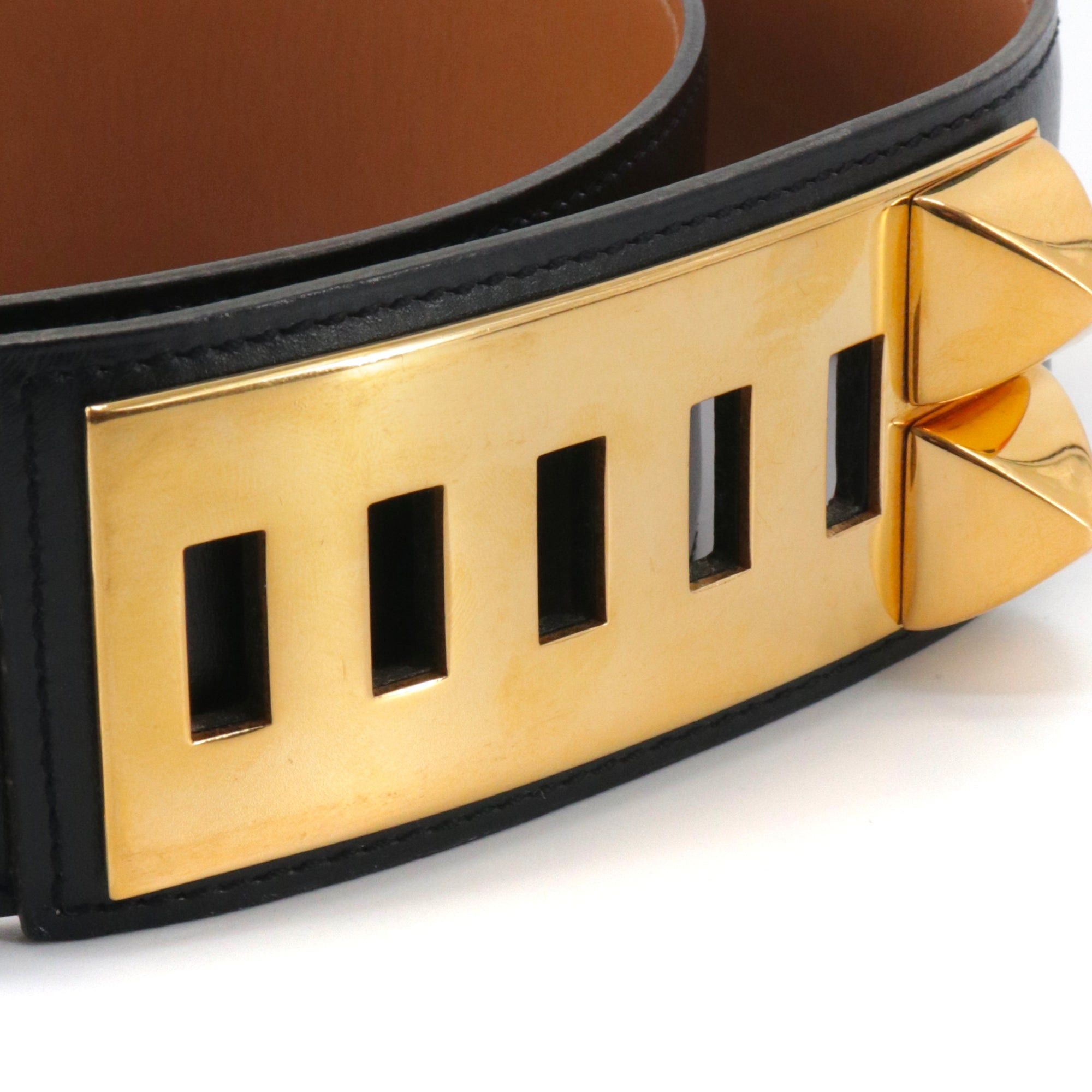 Hermes HERMÈS - Hermès Collier de Chien Belt in black leather (T70) Size ONE SIZE - 4 Thumbnail