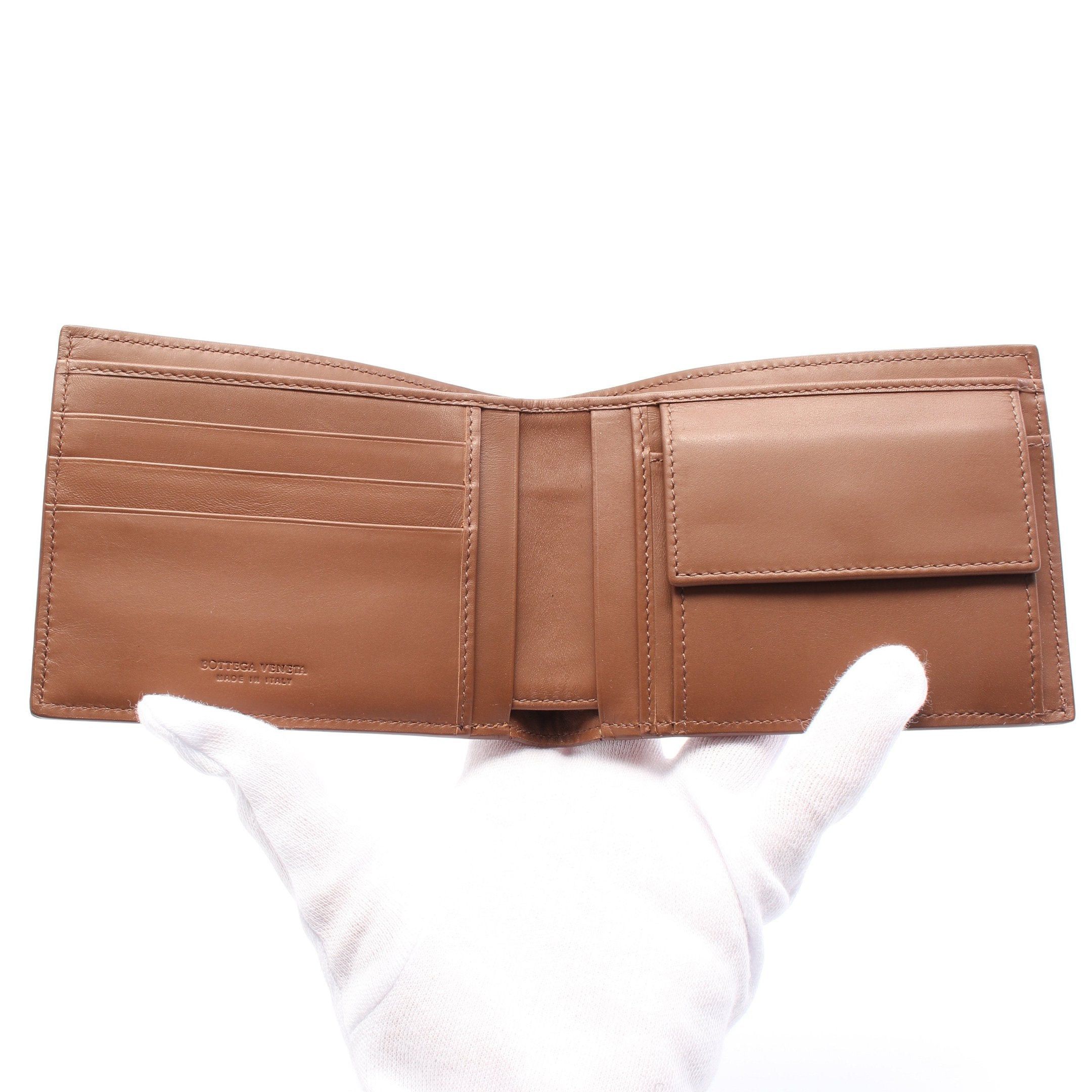 Bottega Veneta Bottega Veneta Intrecciato Bi-Fold Wallet Leather Brown Size ONE SIZE - 3 Thumbnail